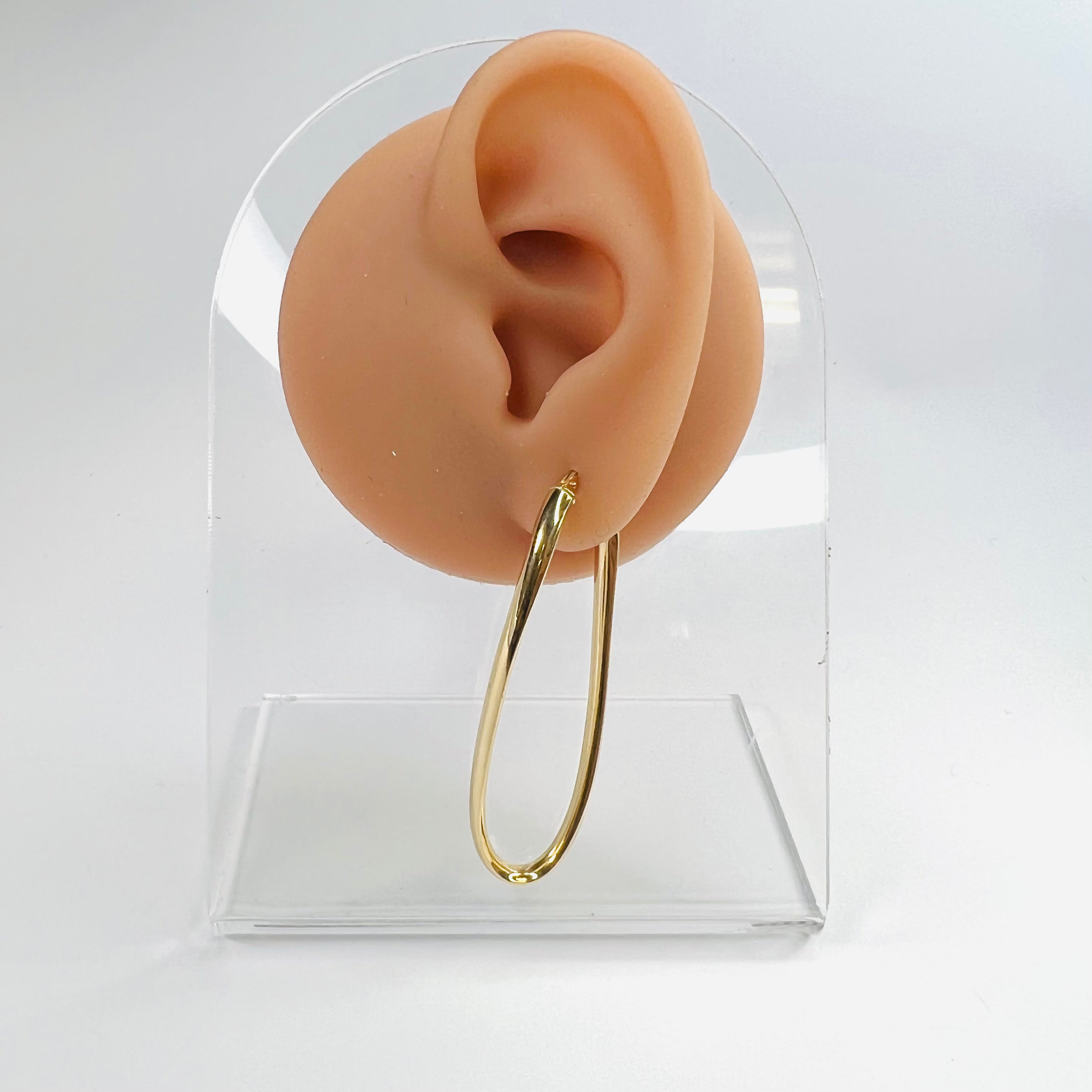 Beautiful New 14K Solid Yellow Gold twisted Hoop Earrings 2.2"x.75"