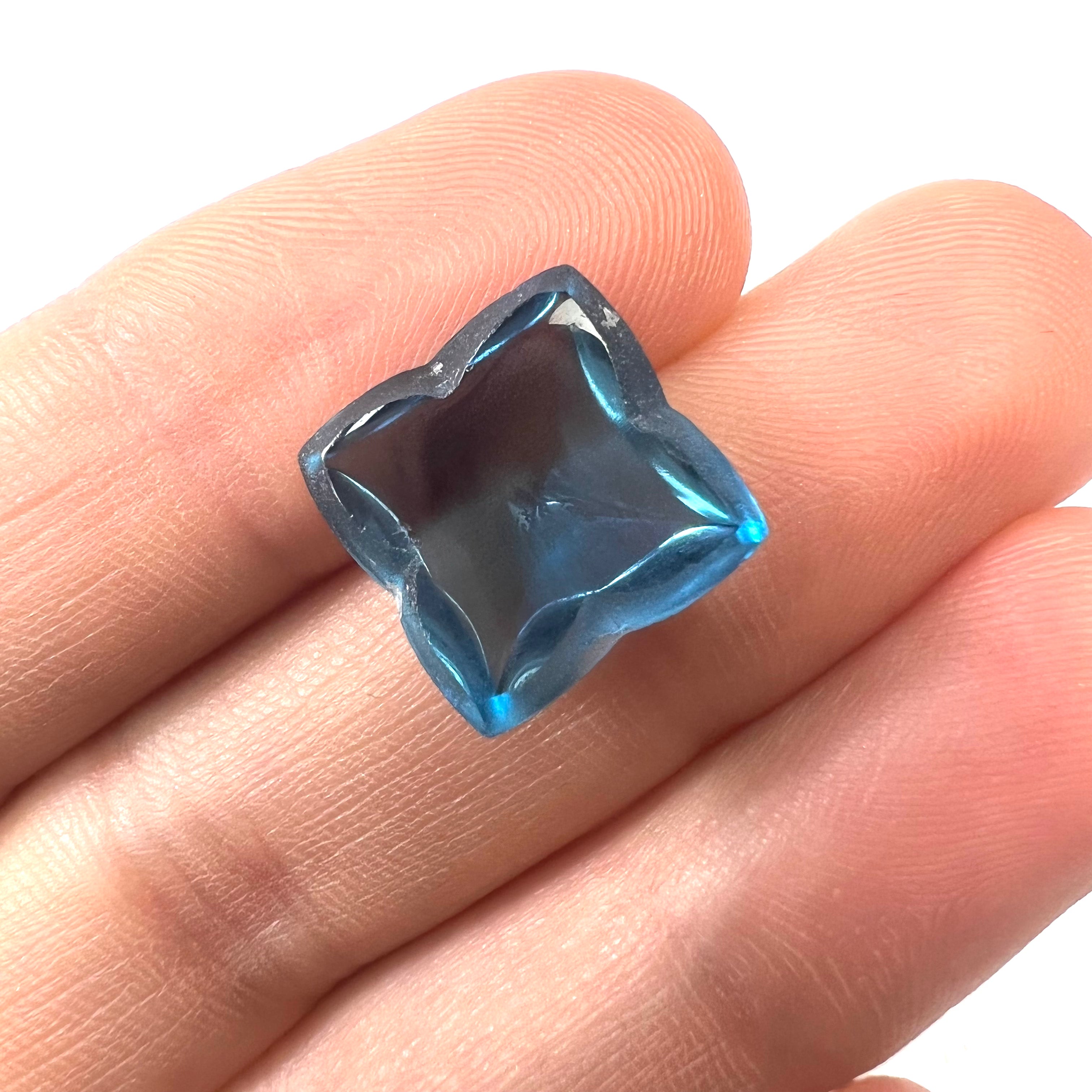 12.98CTW Loose Natural Cabochon Clover Topaz 13x7mm Earth mined Gemstone