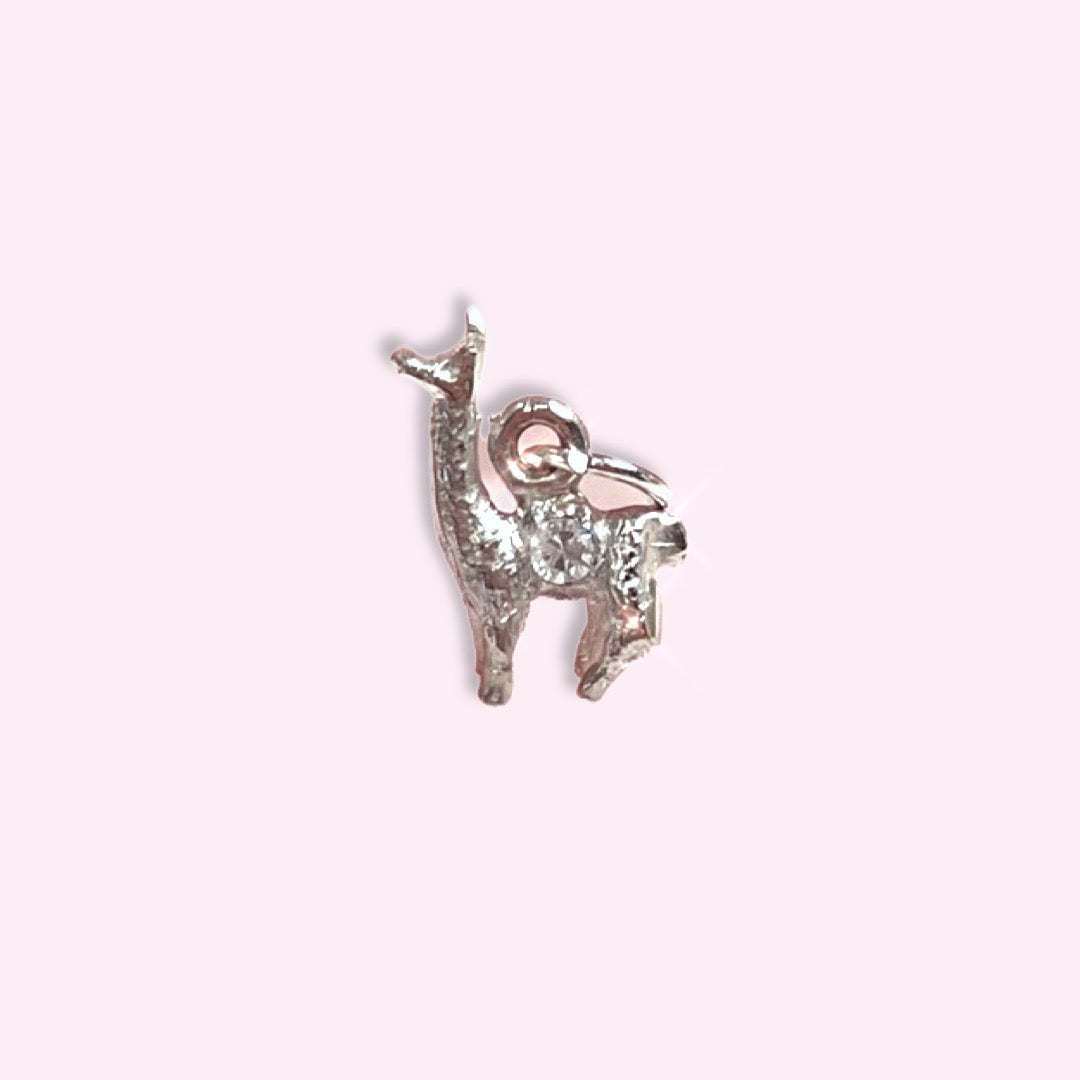 Llama Pendant Charm 18k White Gold