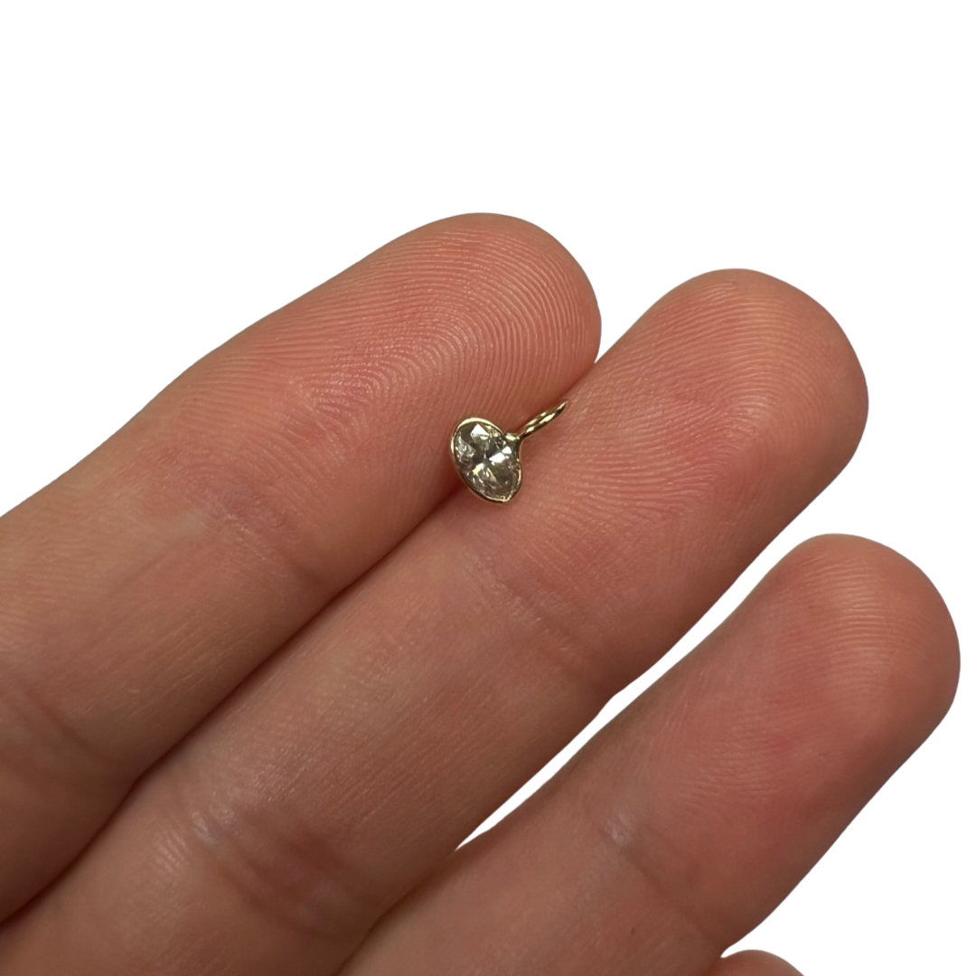 .30ct Oval Diamond Pendant Charm 14K Yellow Gold 8x5.5mm