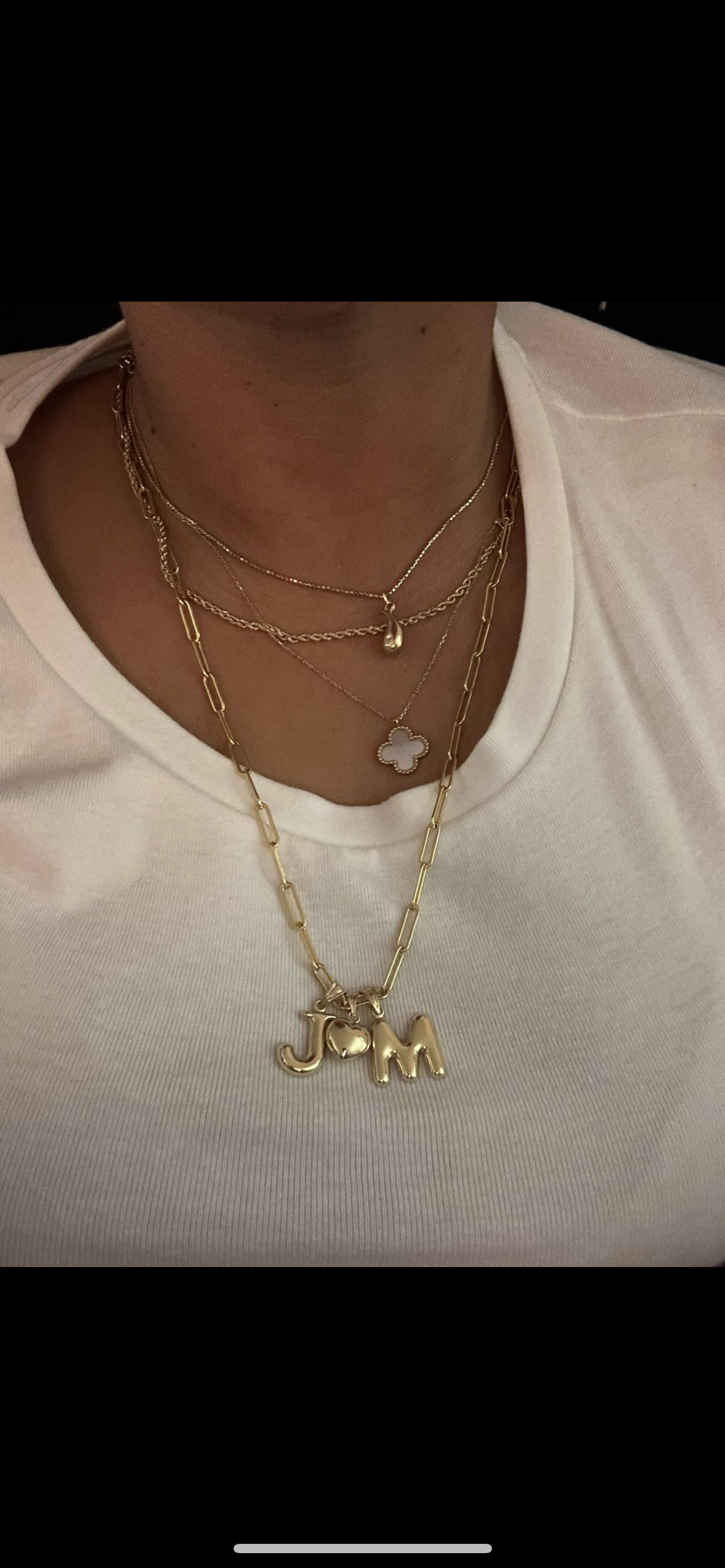 Puffy Balloon Letter 10K Yellow Gold Pendants