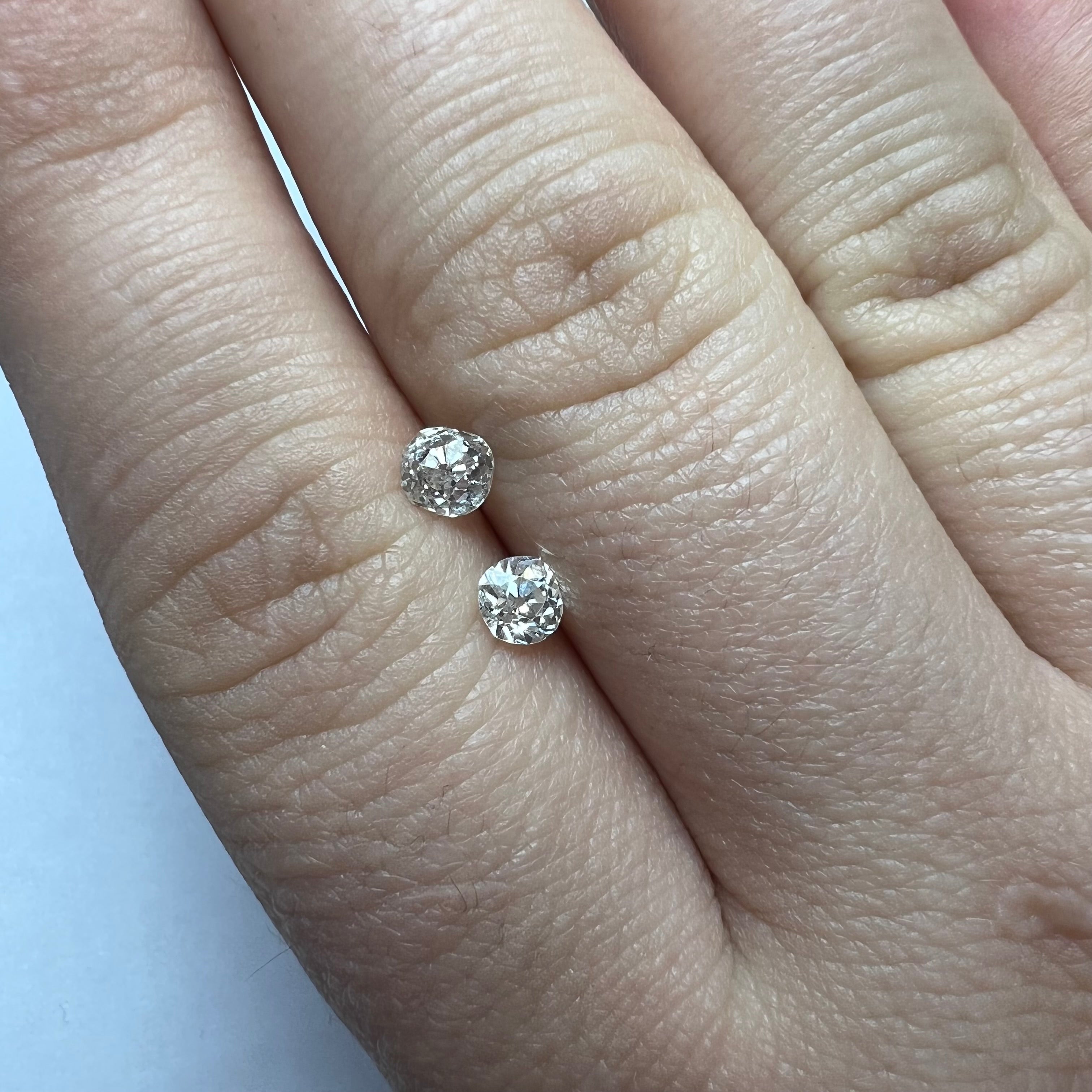 .79CTW Old Mine Cut Diamond k VS2, I1 4.5mm Natural Earth mined