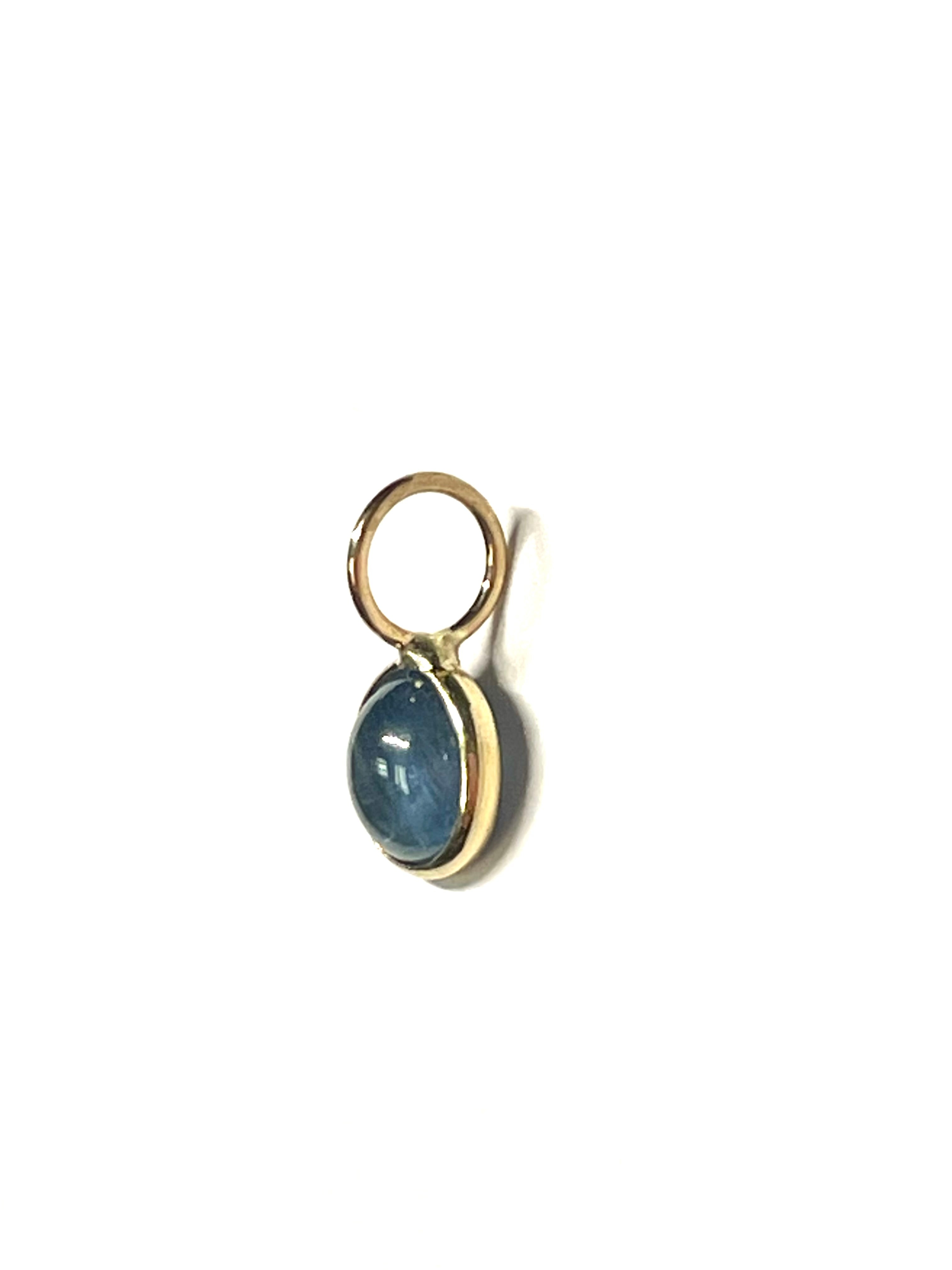 1 CT Sapphire Pendant Charm in solid 14k Yellow Gold
