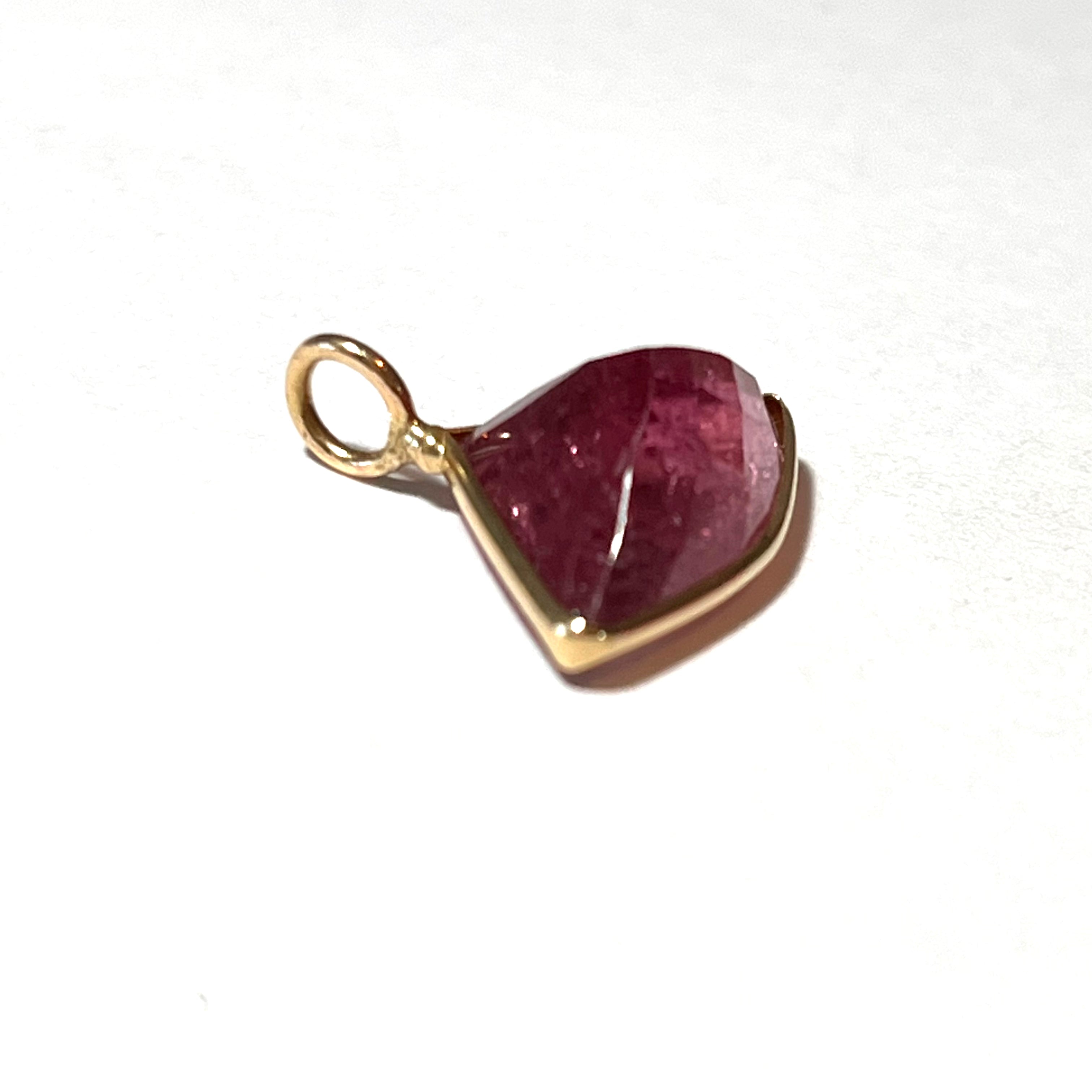 4CT Pink Tourmaline Triangle charm