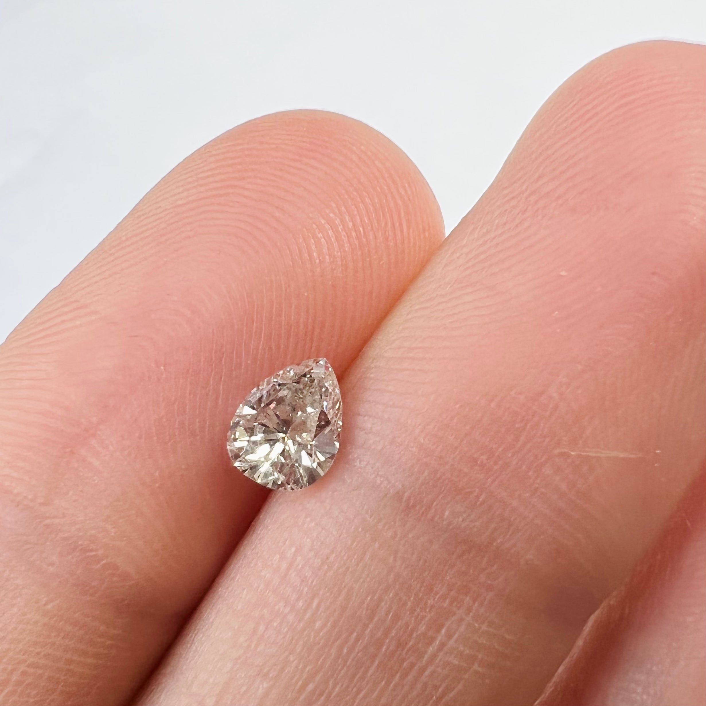 .66CT Pear Brilliant Diamond Light Champagne SI2 Natural Earth mined