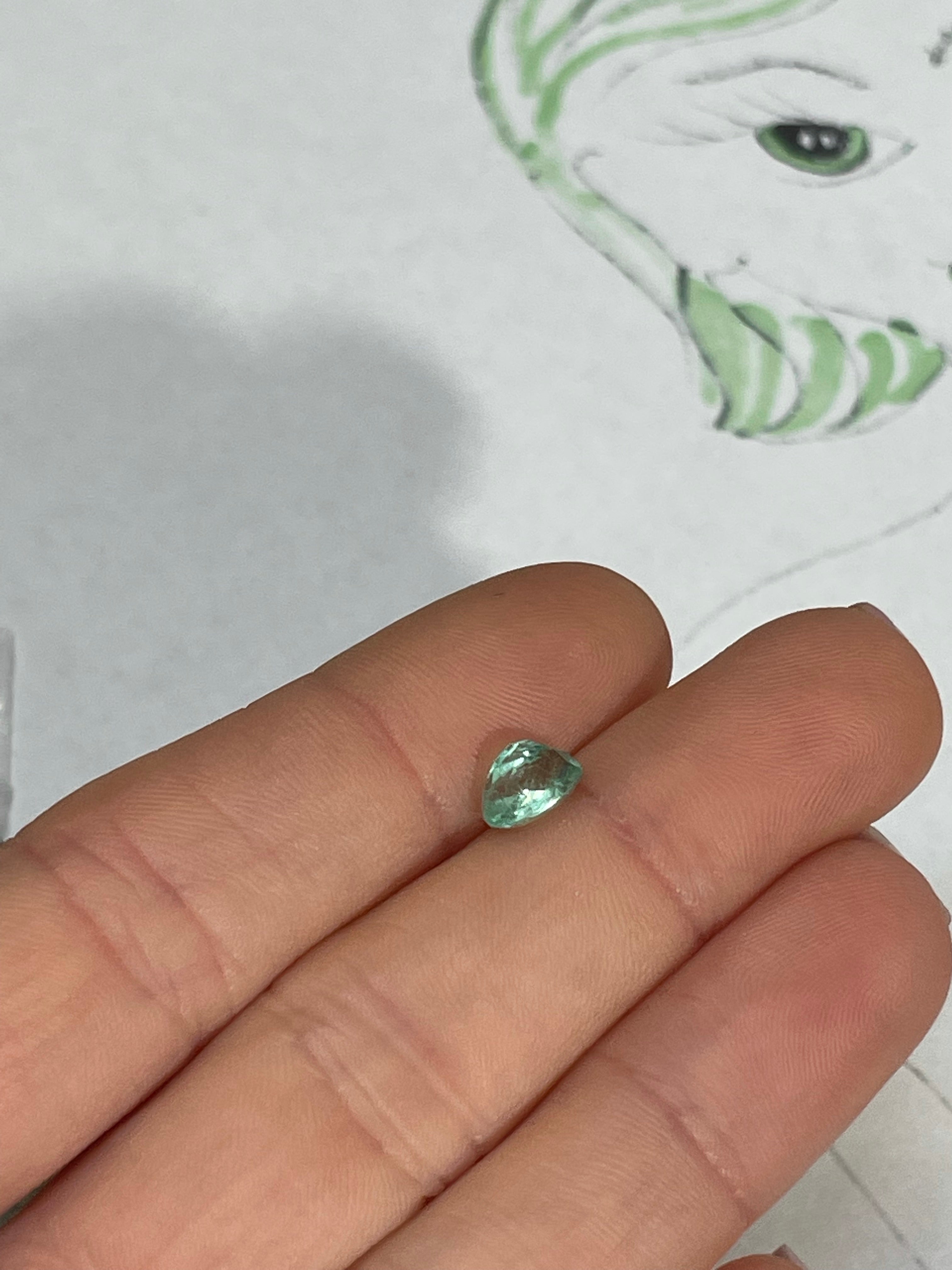 .96CT Natural Colombian Emerald Oval Loose 7x5.5mm