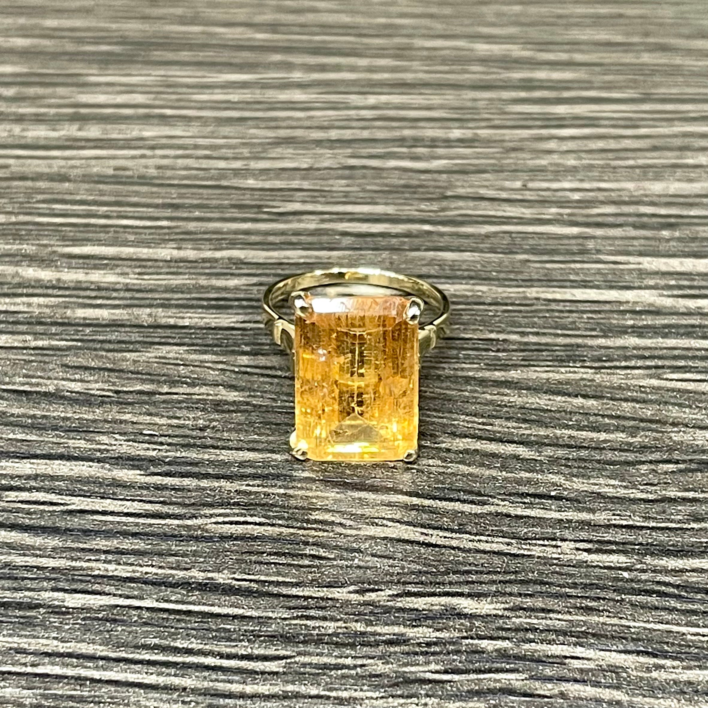 Solid 14K Imperial Topaz Ring Size 5