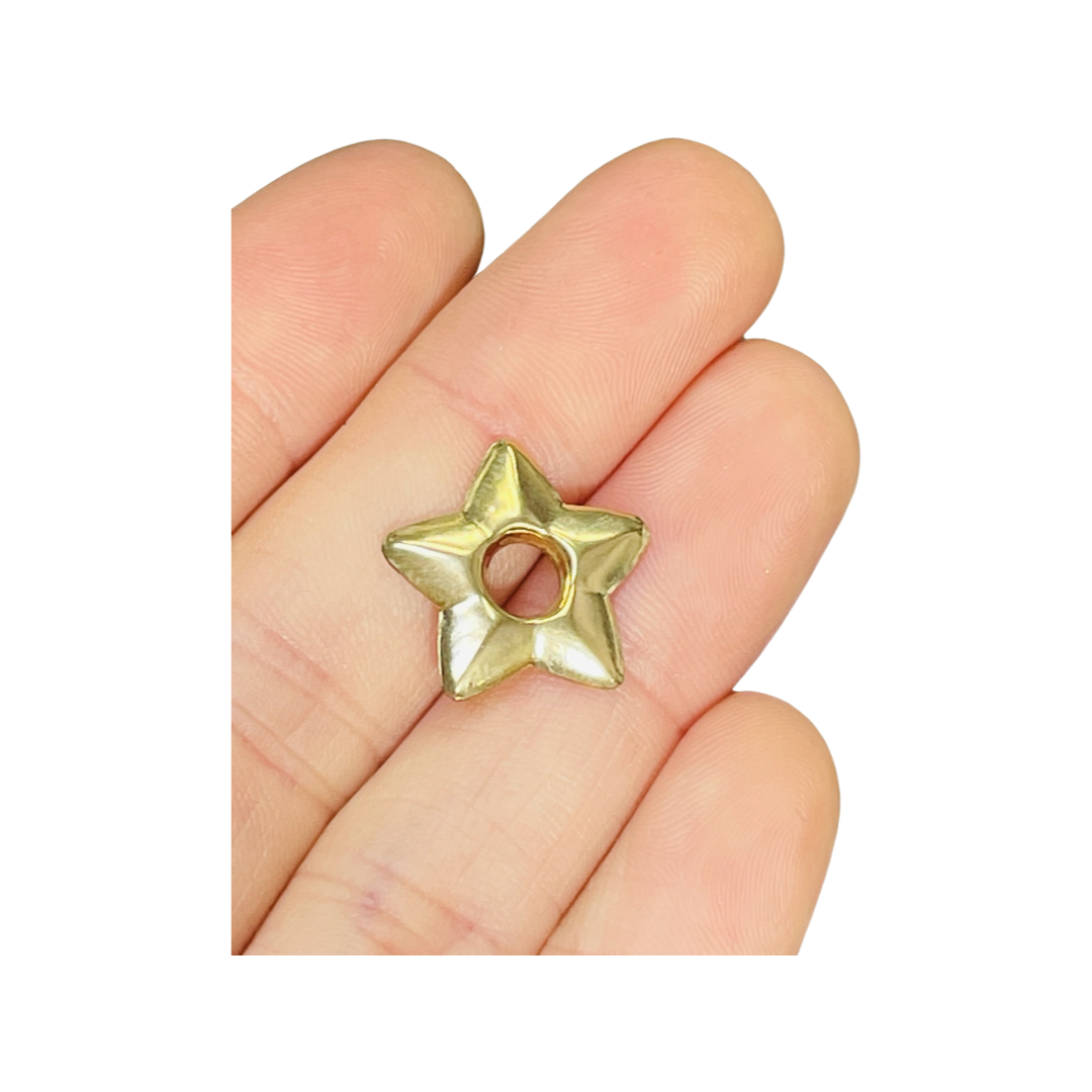 Single Star Earring Charm in 10K Yellow Gold