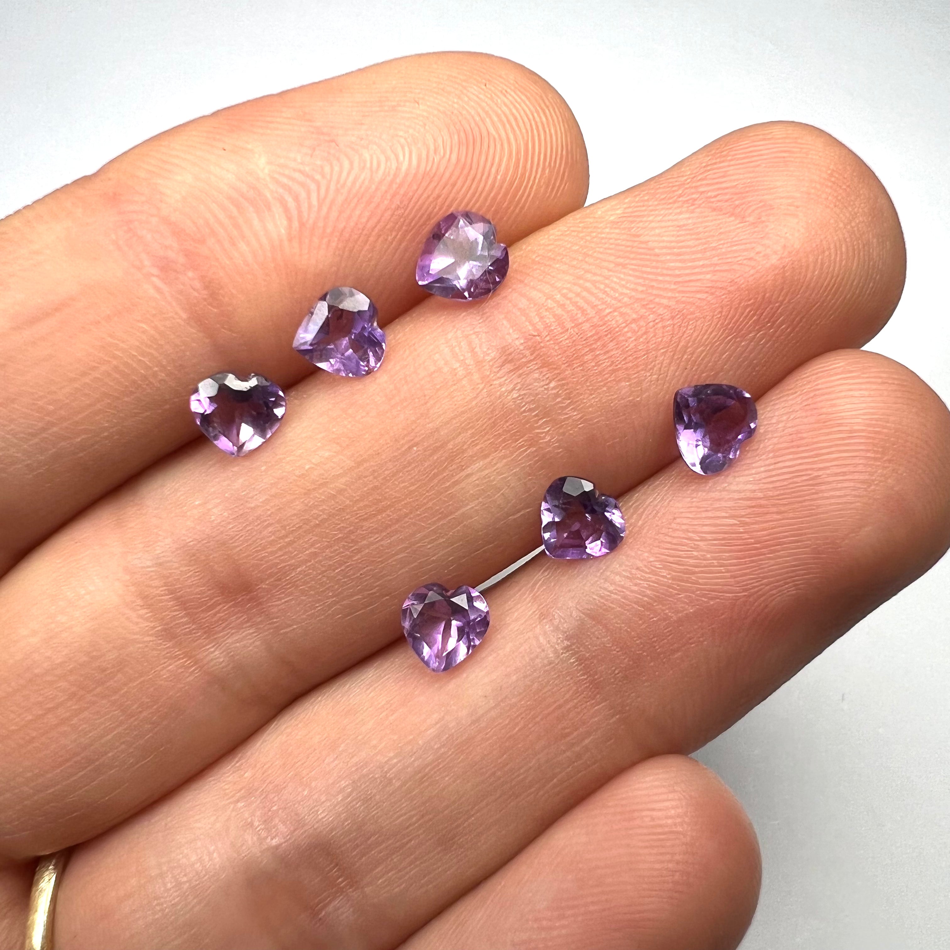 1/2CT Natural Loose Heart Amethyst 5mm earth mined Gemstone