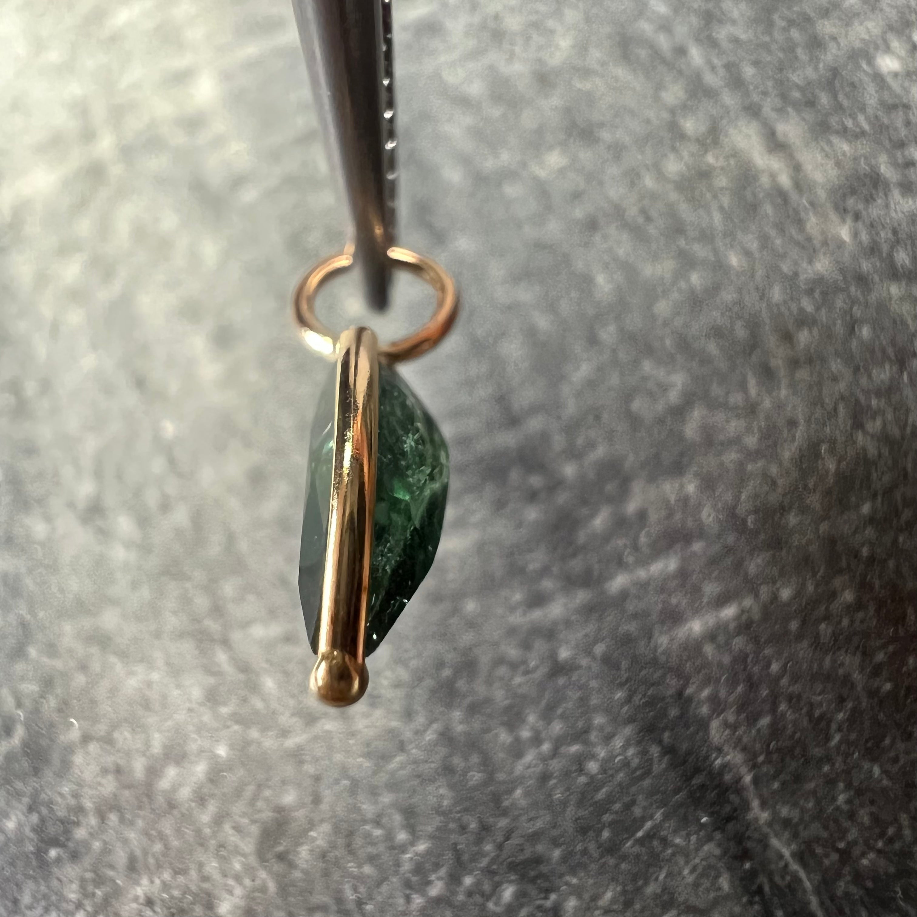 .82CT Natural Pear Tourmaline 14K Yellow Gold Pendant Charm 14x6mm