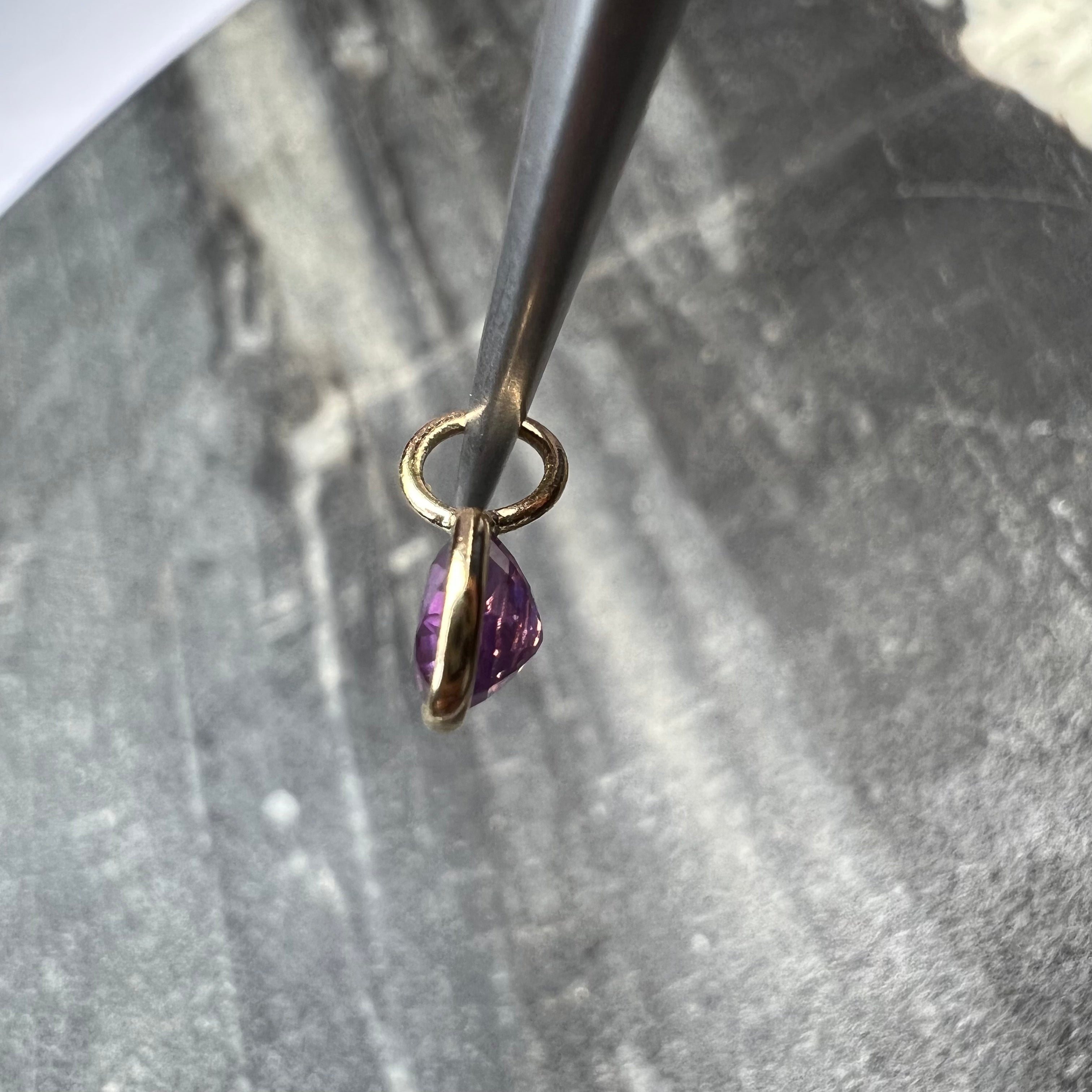 .56CT Natural Round Ruby 14K Yellow Gold Pendant Charm 9x4mm