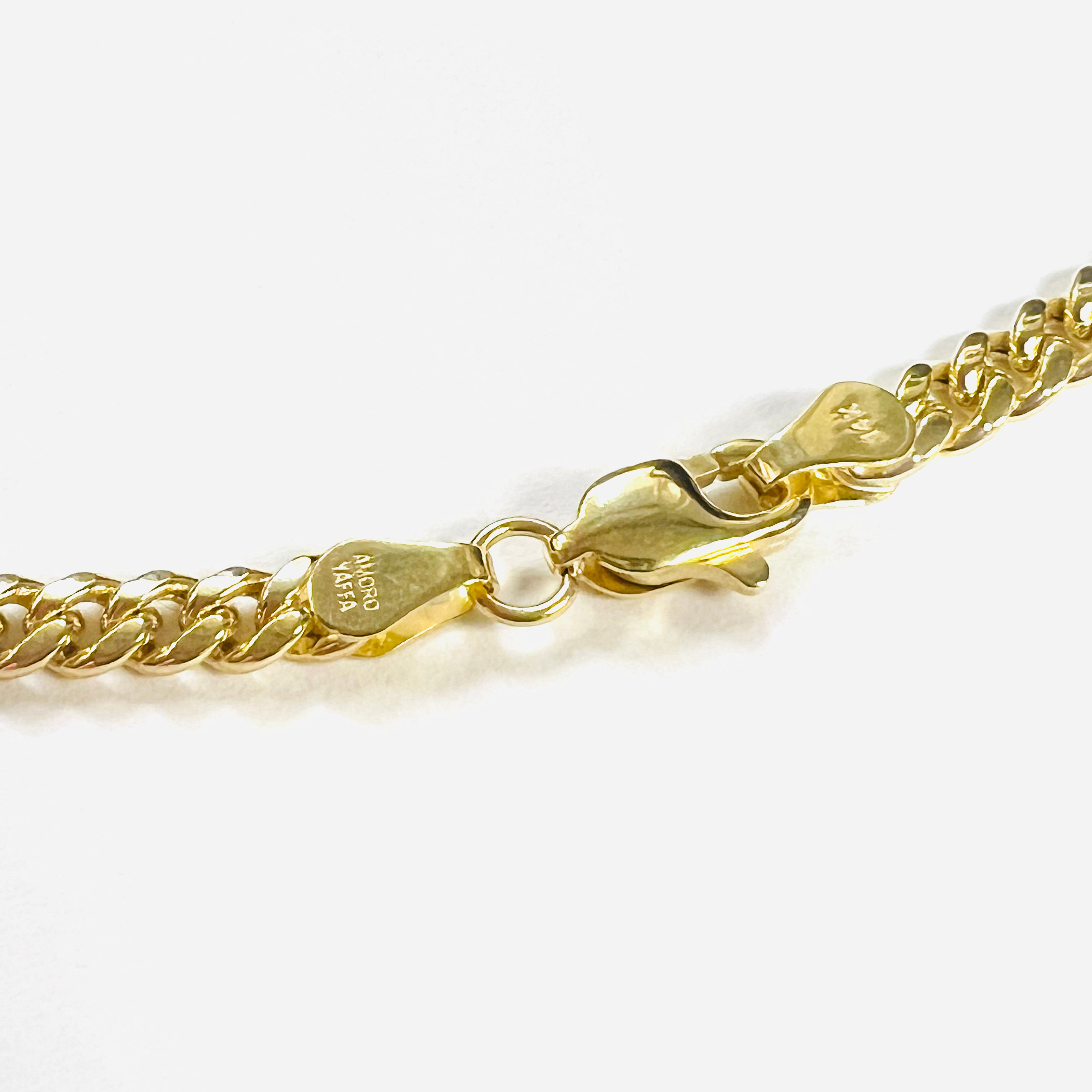 Solid 14K Yellow Gold Cuban Link Necklace Chain