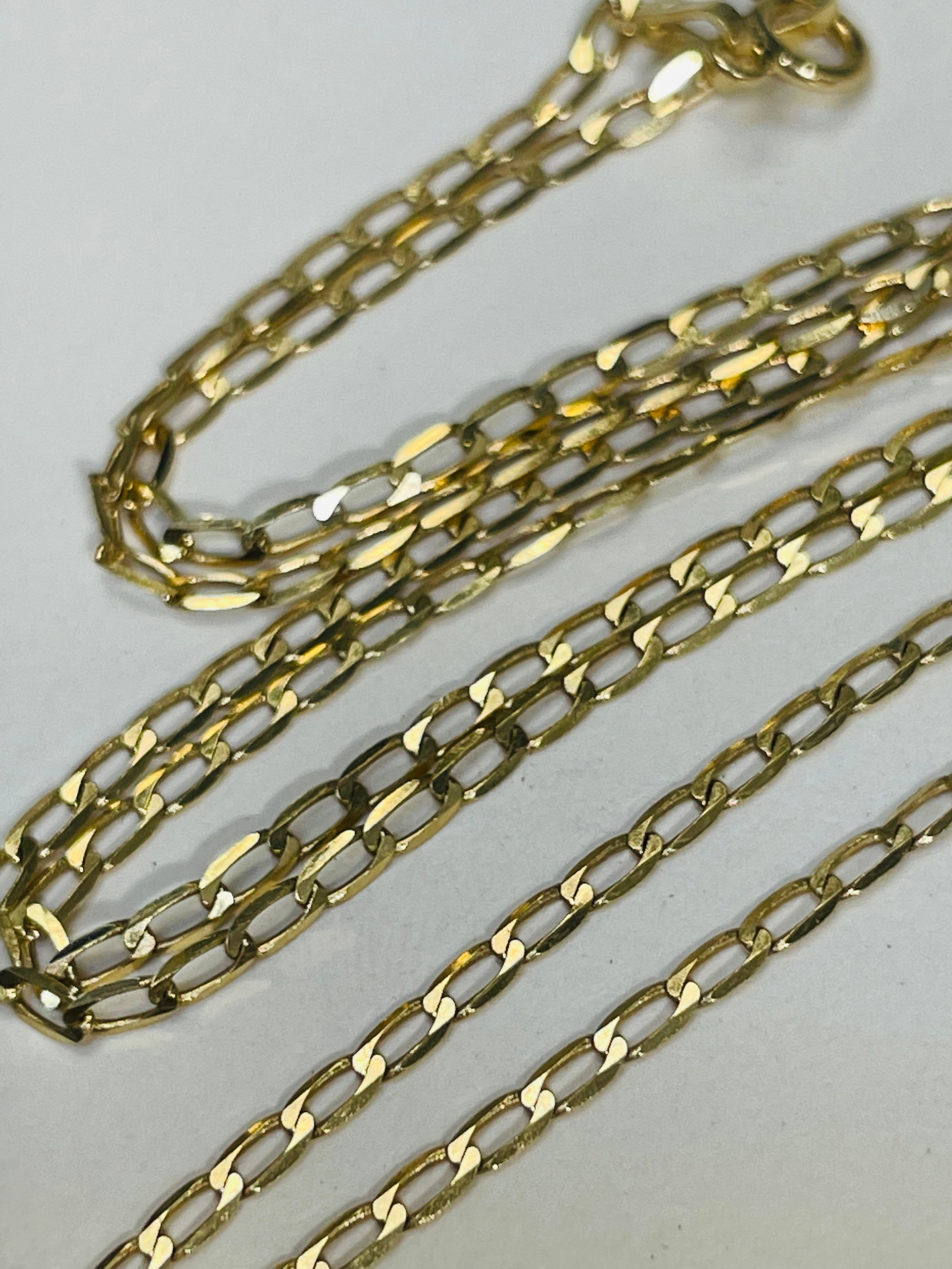 18” 2mm Solid 14K Yellow Gold Curb Link Necklace Chain