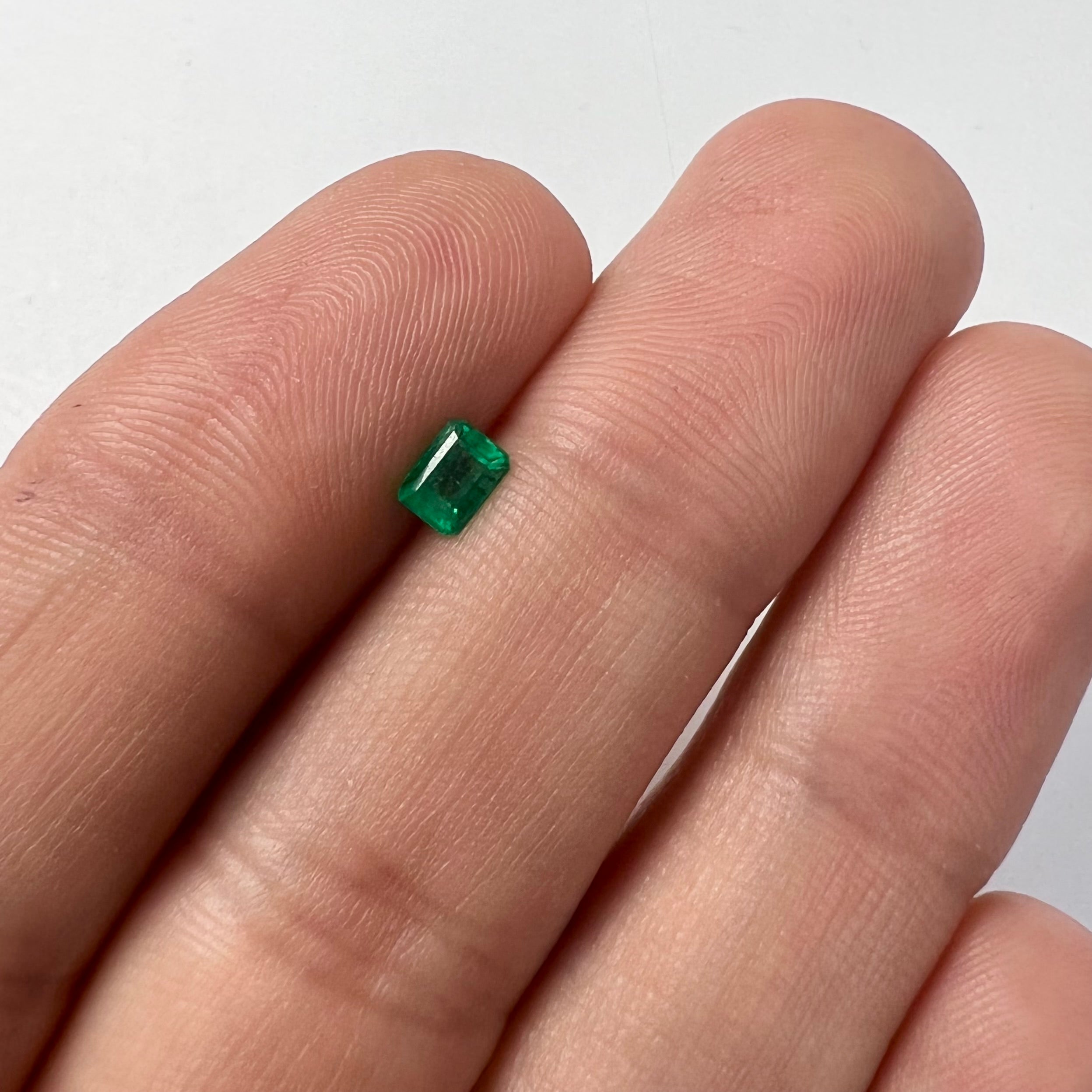 .35CT Loose Natural Colombian Emerald Cut 4.66x3.49x2.82mm Earth mined Gemstone