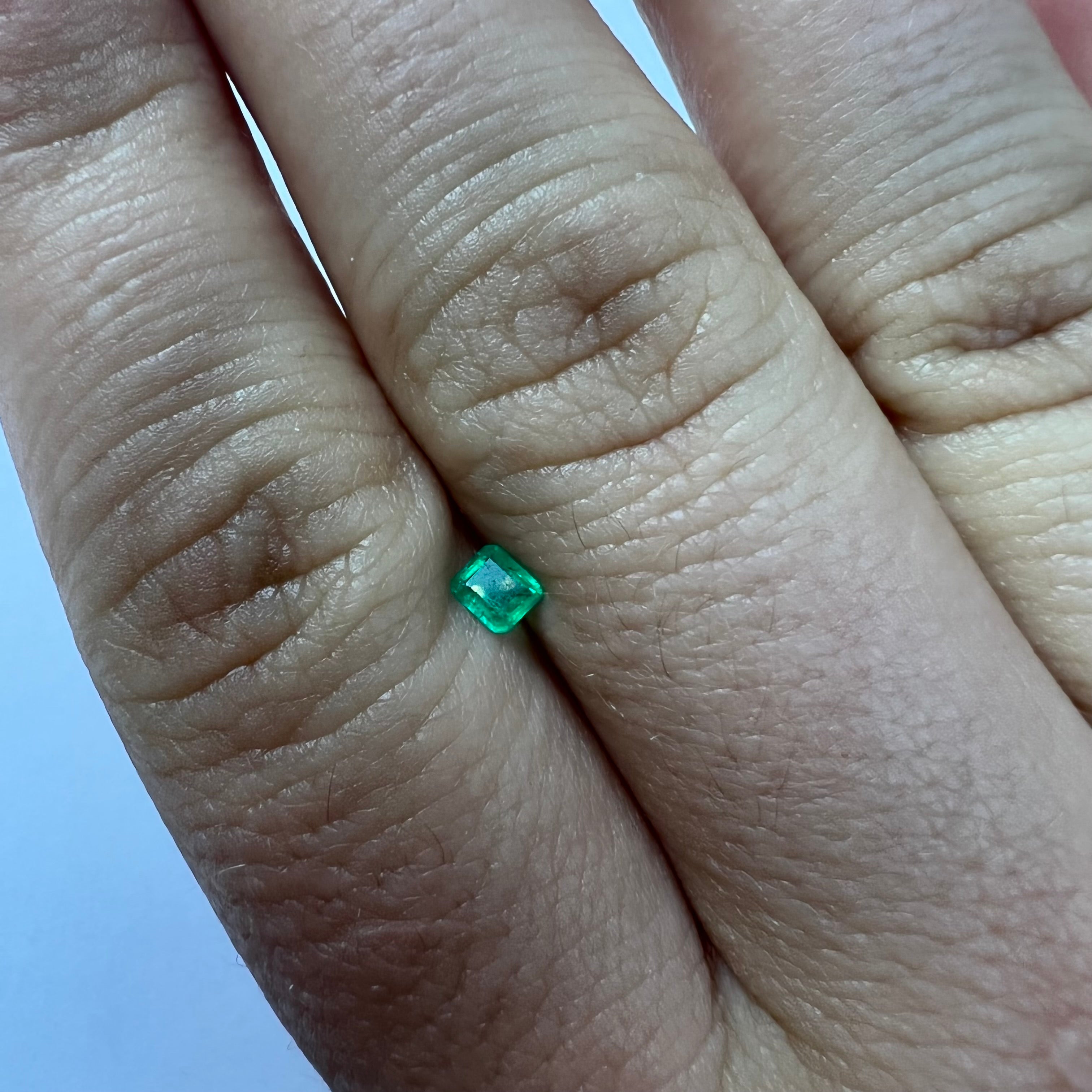 .16CT Loose Natural Colombian Emerald Radiant Cut 3.08x3.55x1.63mm Earth mined Gemstone