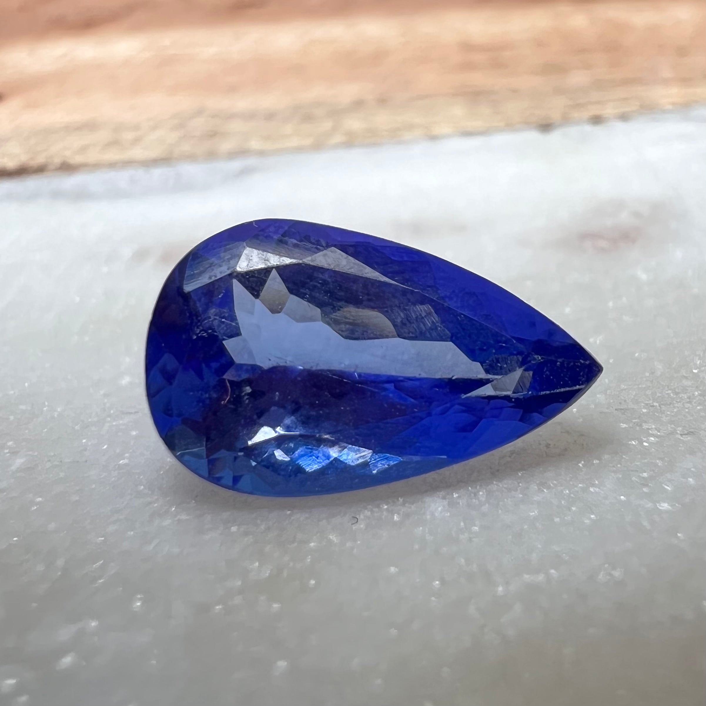 3.5CTW Loose Natural Pear Cut Tanzanite 12.74x7.86mm Earth mined Gemstone