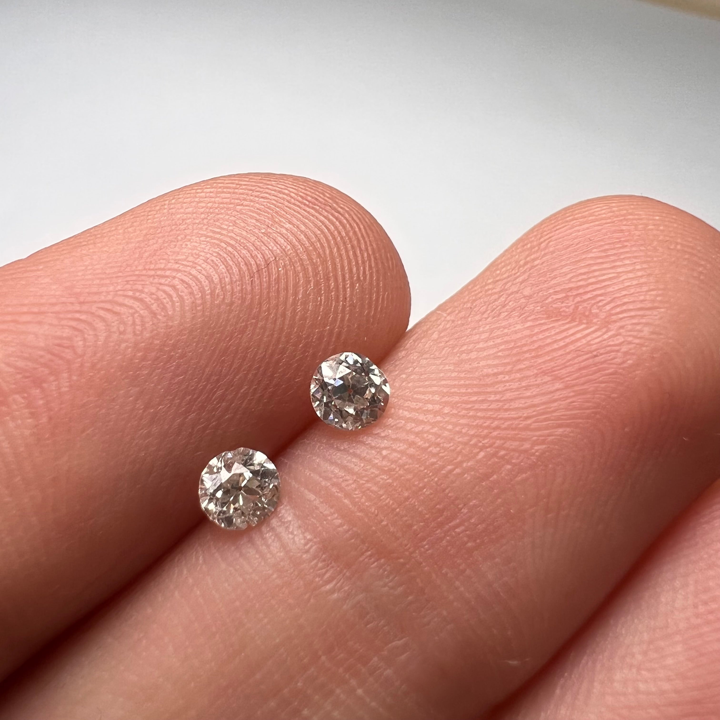 .38ctw Old Mine Cut Diamond Light Champagne SI2/I1 3.45x2.32mm Natural Earth mined
