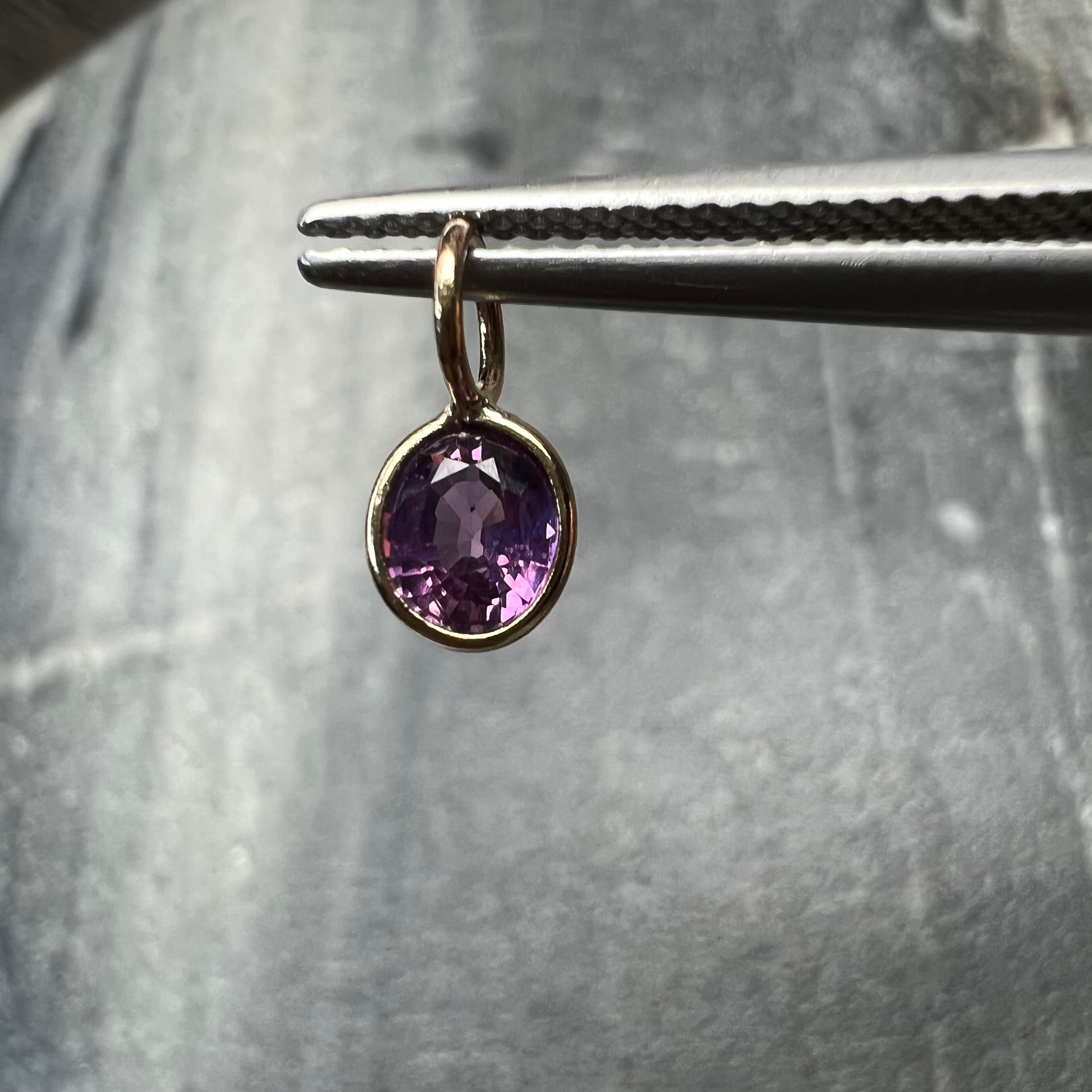 .56CT Natural Round Ruby 14K Yellow Gold Pendant Charm 9x4mm