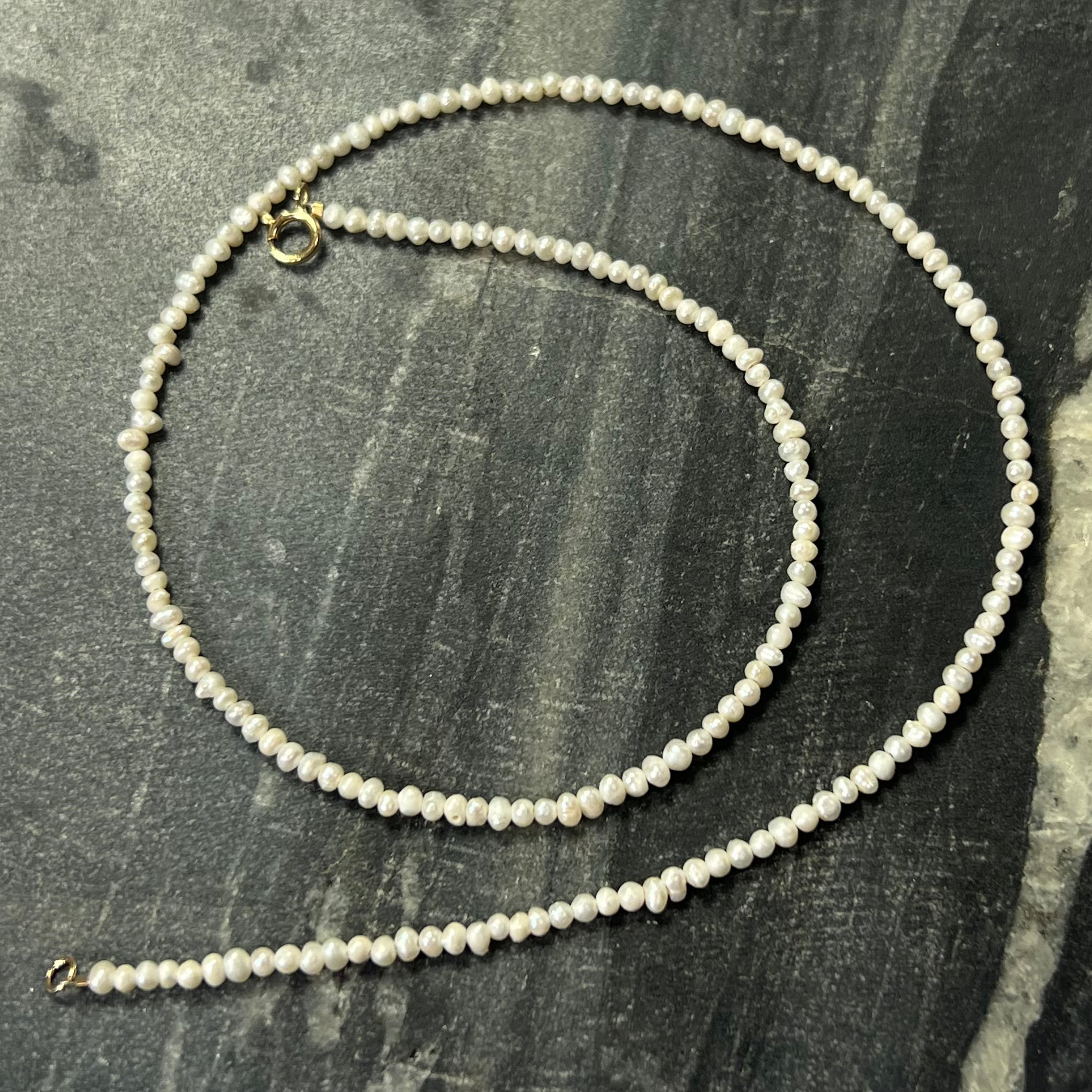Seed Pearl 16.5" 14K Yellow Gold Necklace Clasp