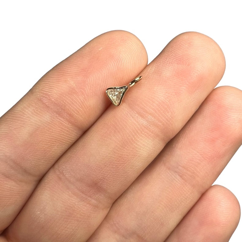 .16ct Trillion Cut Dimond Charm 14K Yellow Gold