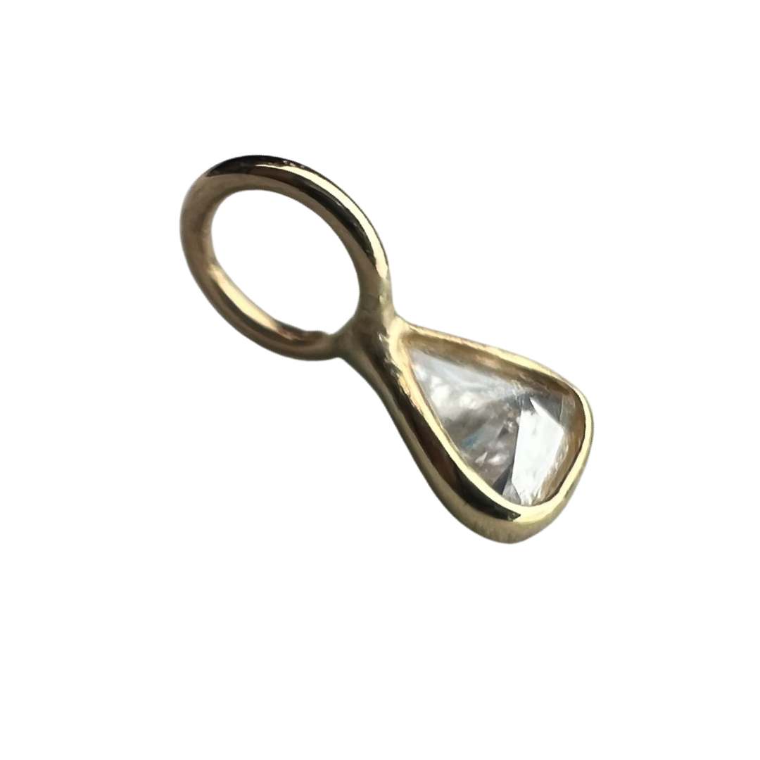 .16ct Trillion Cut Dimond Charm 14K Yellow Gold