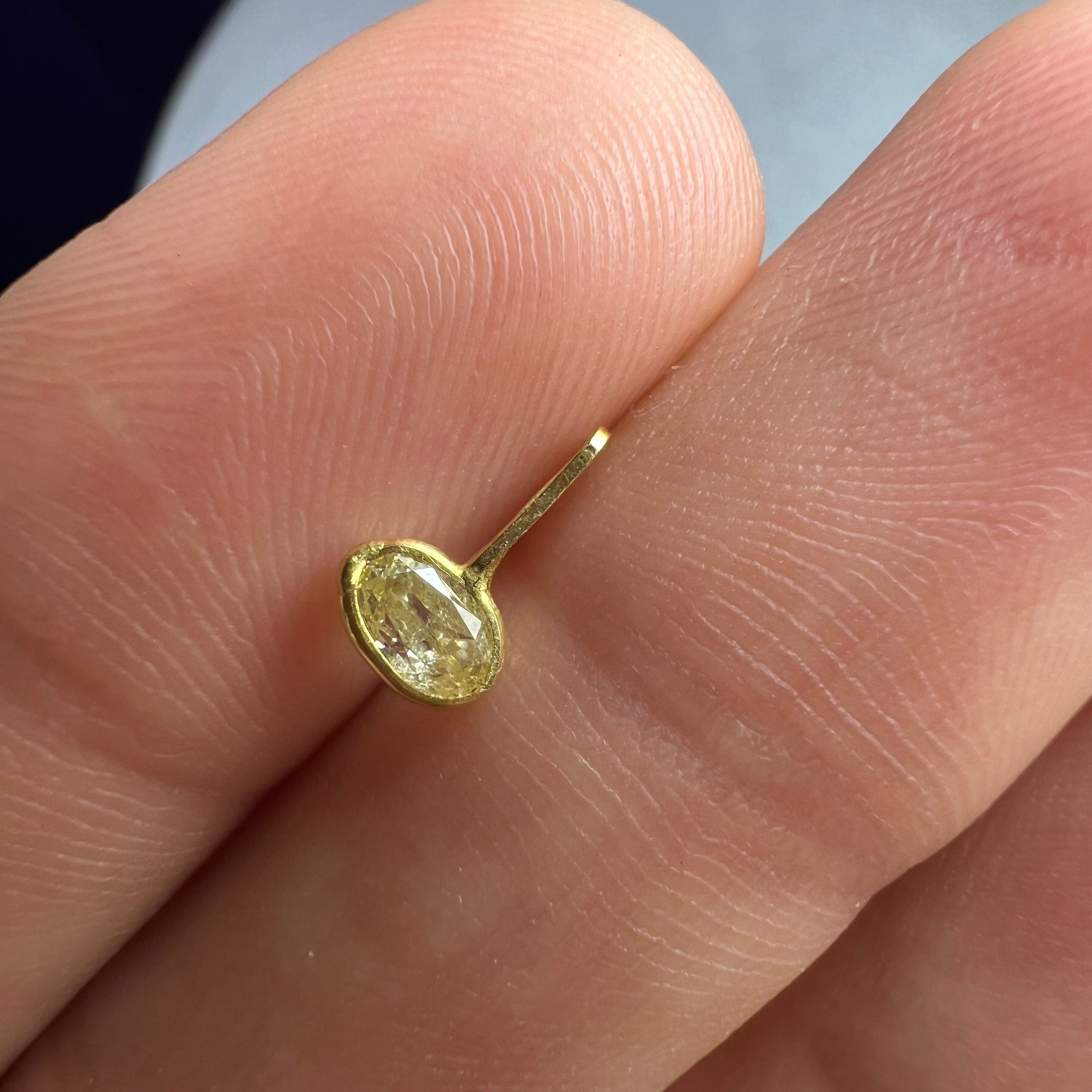 .19CT East West Oval Canary Yellow Diamond Pendant Charm
