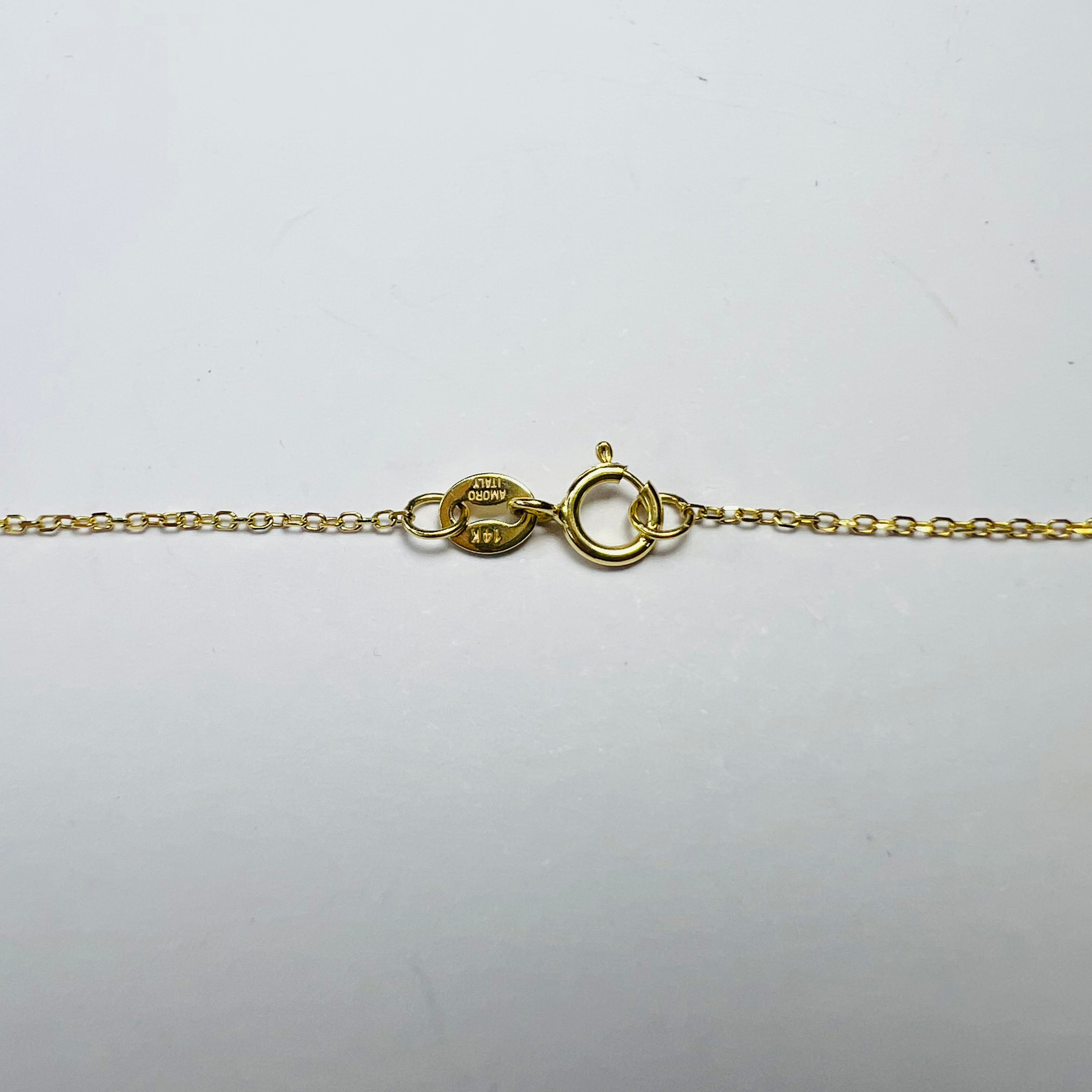 Oval Sapphire 18" .69g 14K Yellow Gold Cable Chain Necklace