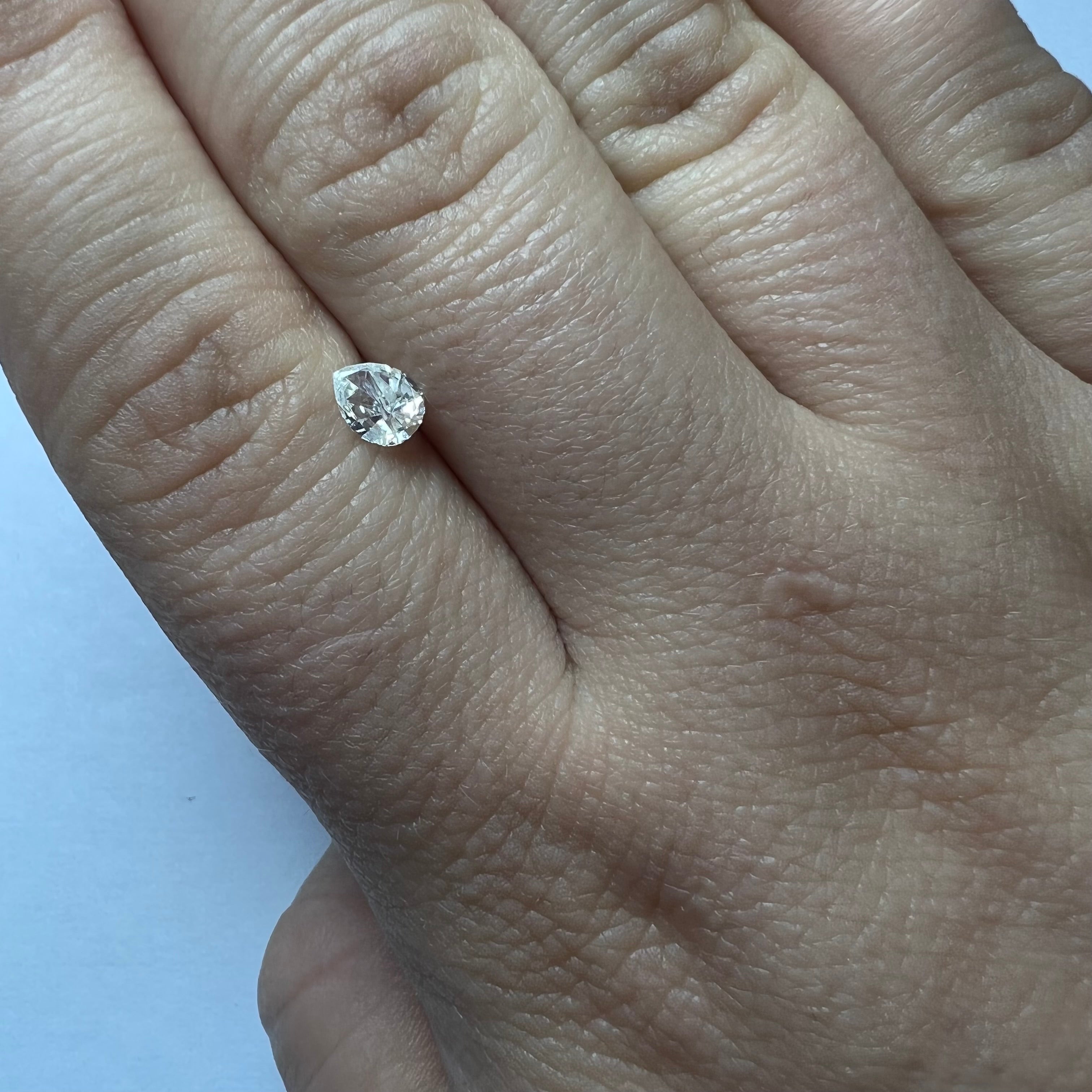 .35CT Pear Shape Diamond I2 G 5.66x4.46x2.17mm Natural Earth mined