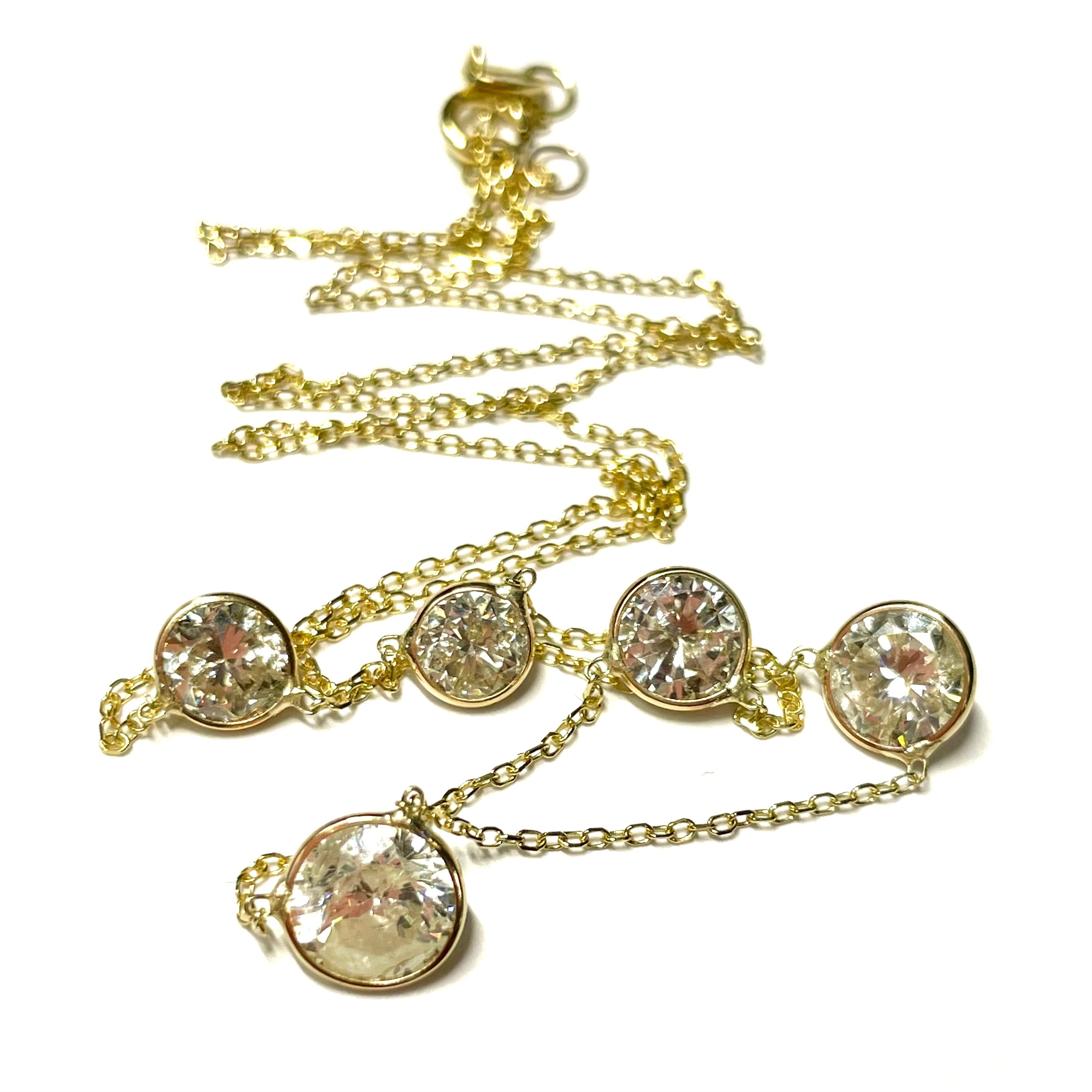3.34CTW Diamond 14K Yellow Gold Necklace
