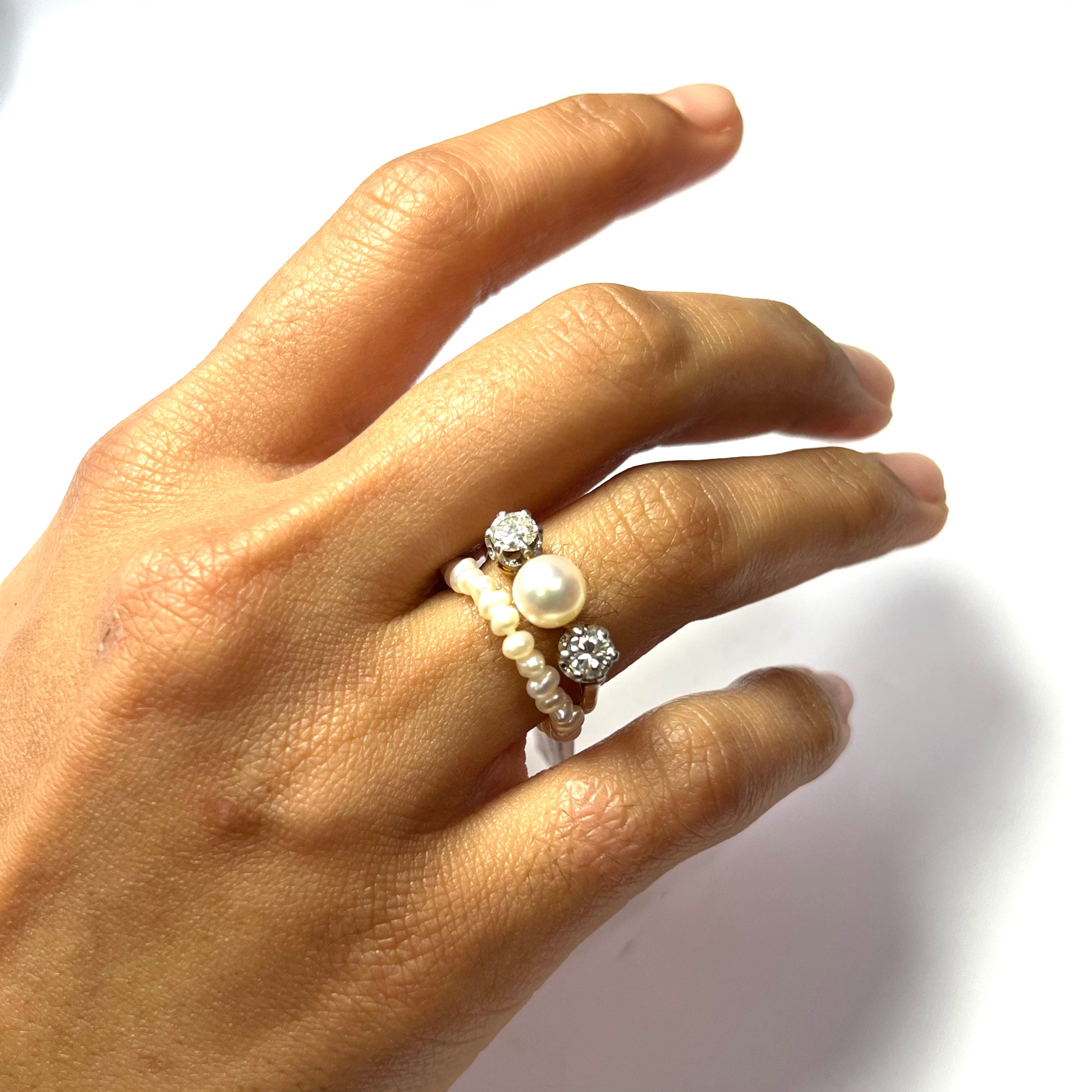 Natural Seed Pearl Eternity Ring 7.25 - 28