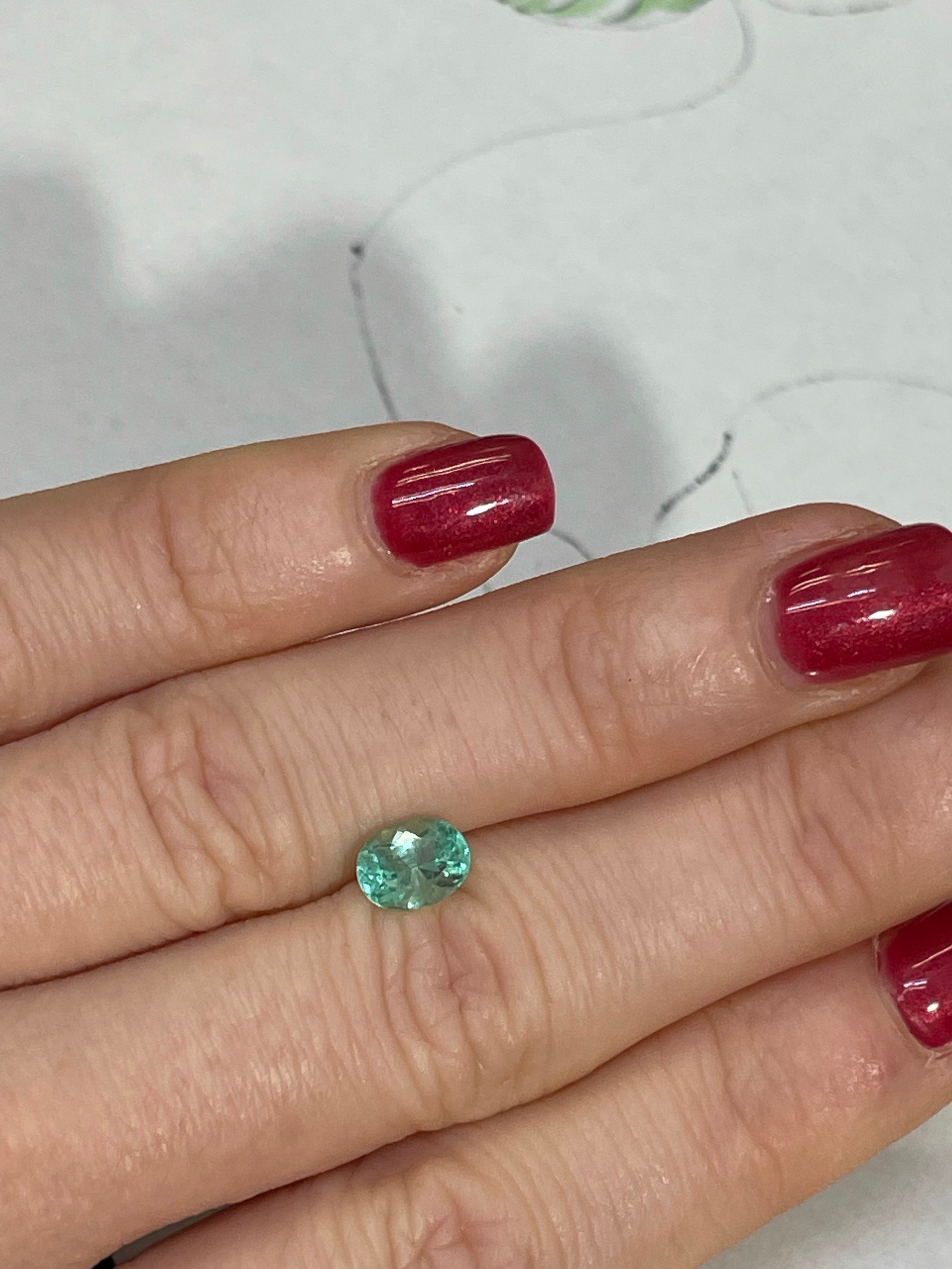 .96CT Natural Colombian Emerald Oval Loose 7x5.5mm