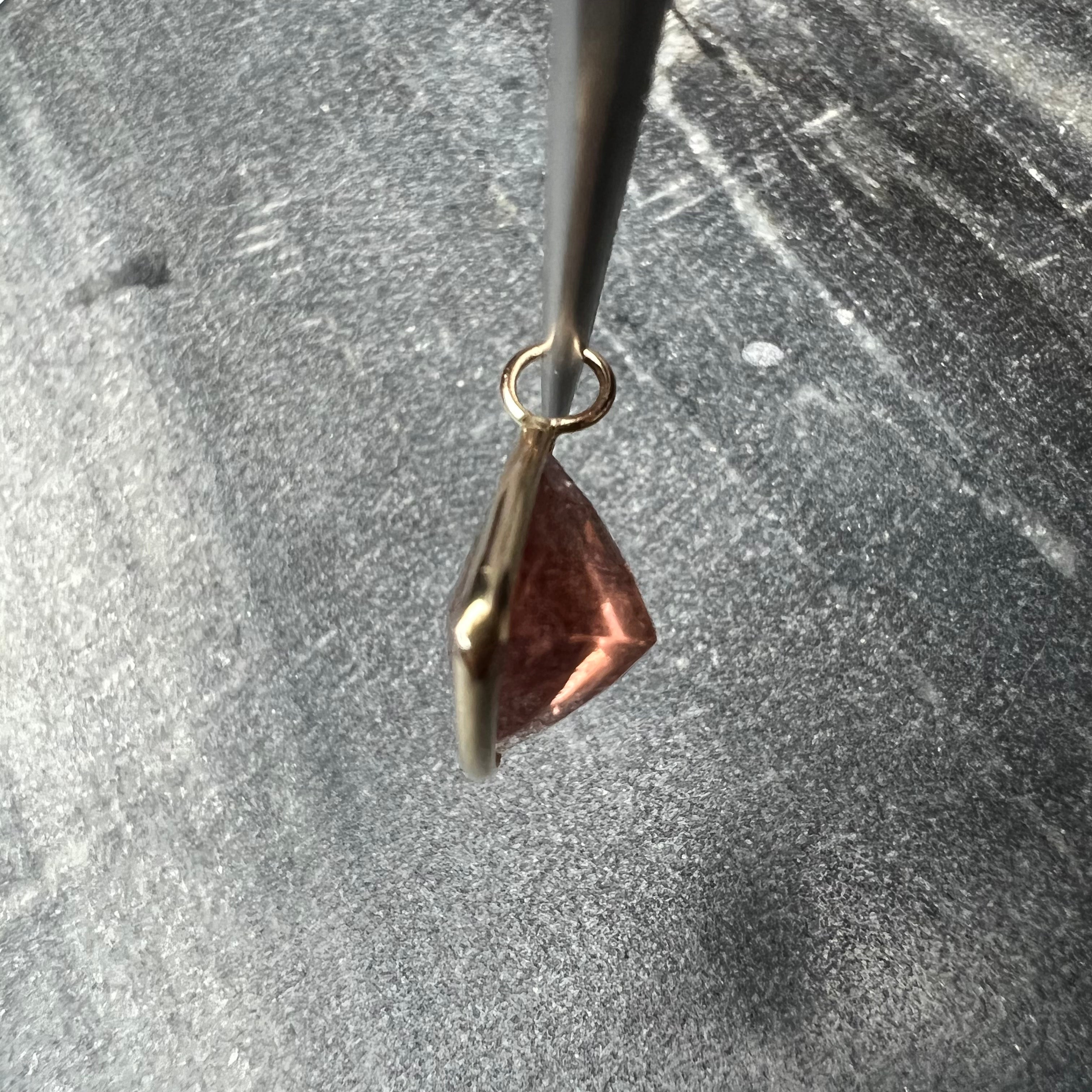 4.5CT Natural Tourmaline 14K Yellow Gold Pendant Charm 16x12mm
