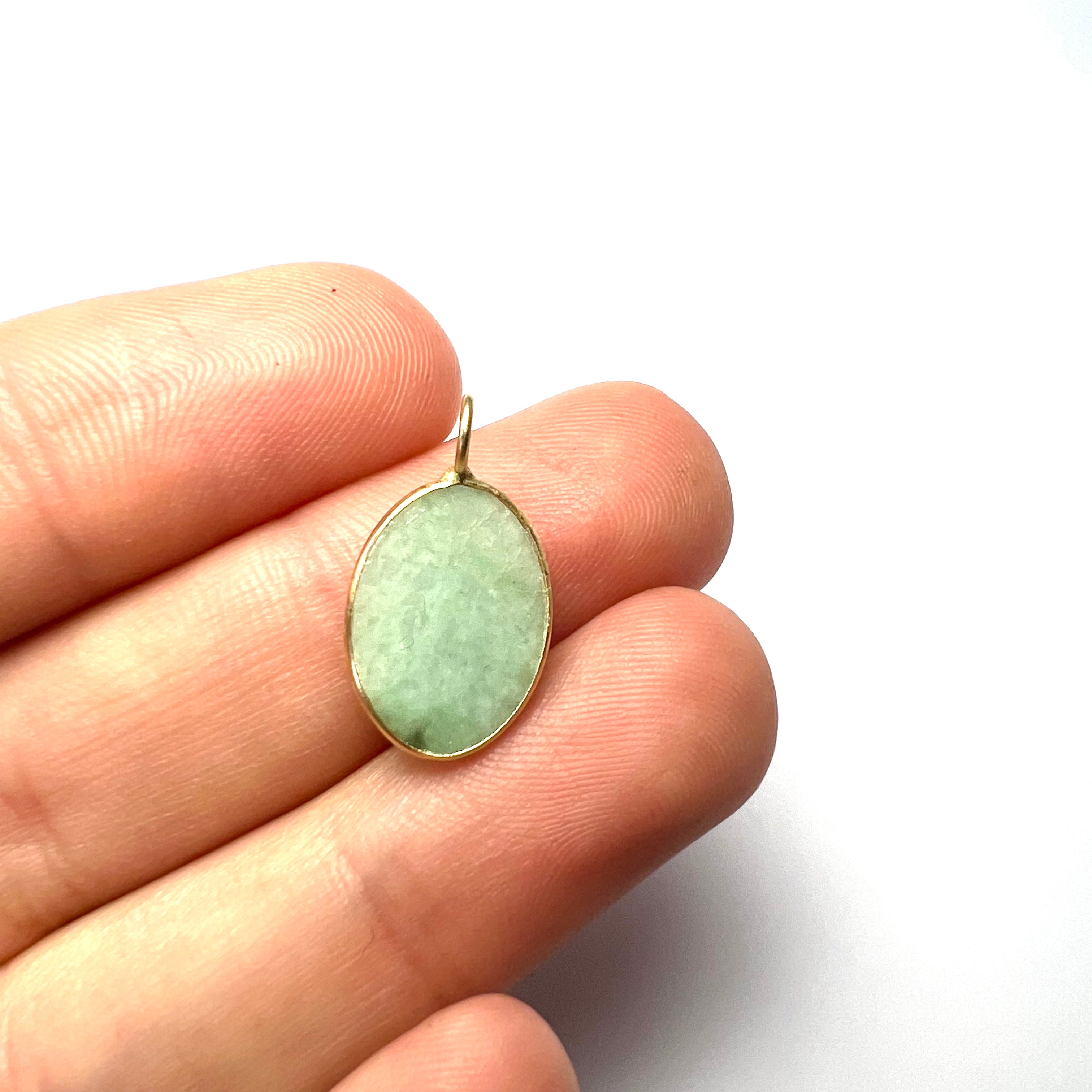 14k Turquoise Yellow Gold Pendant Charm 19x11mm