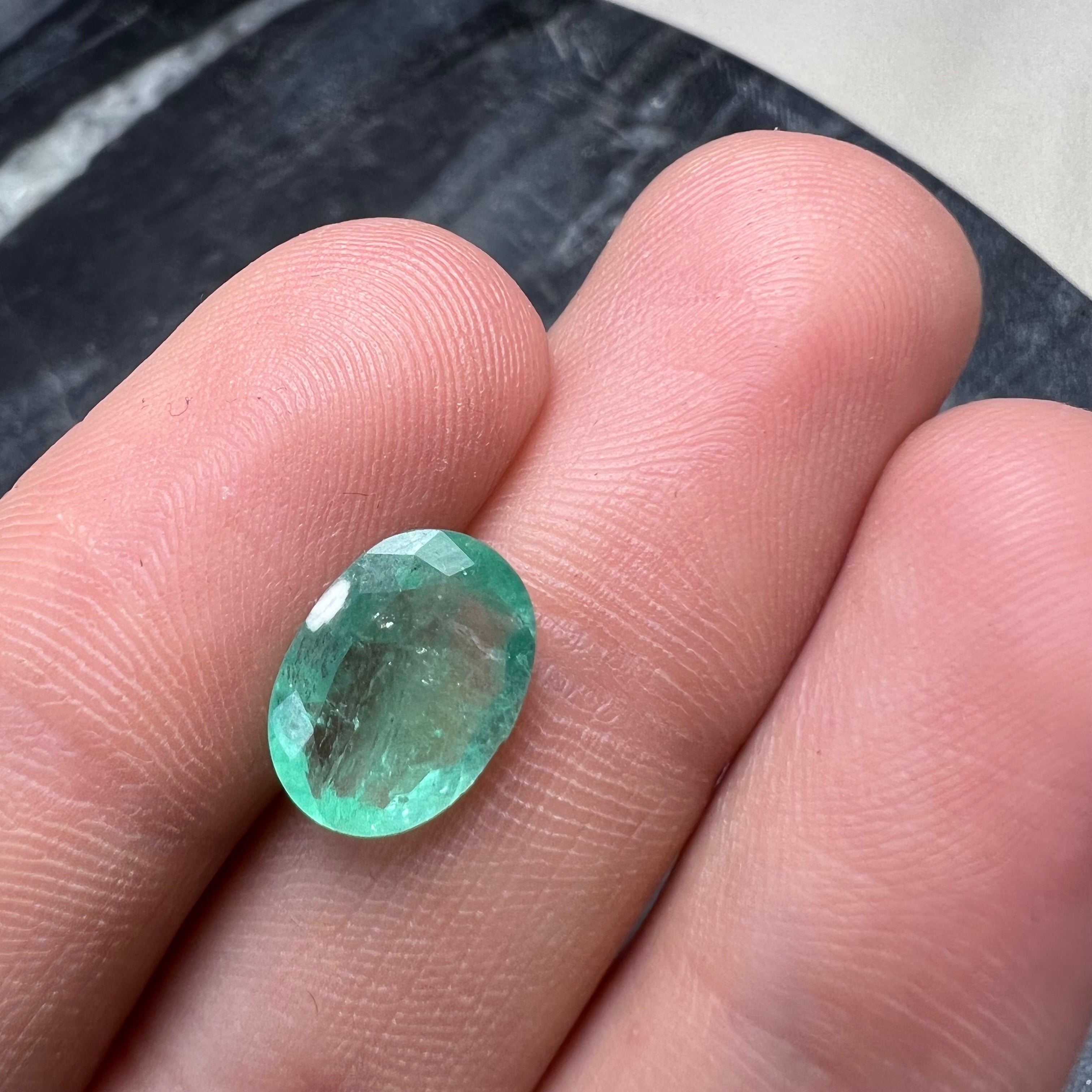 2.59CT Natural Colombian Emerald Loose Oval Cut 12x8mm