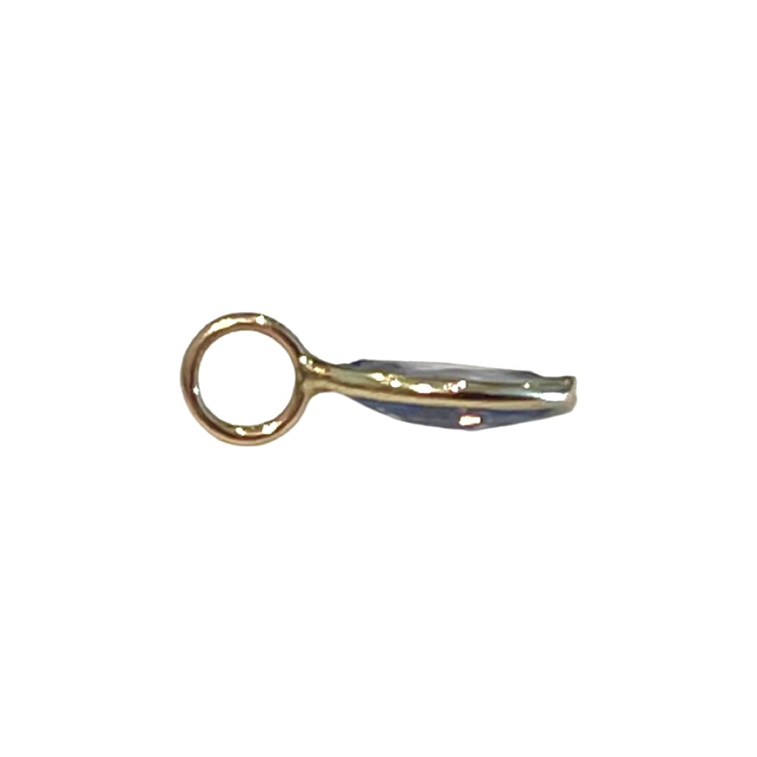 Natural Marquise Sapphire 14K Yellow Gold Pendant Charm 13x4mm