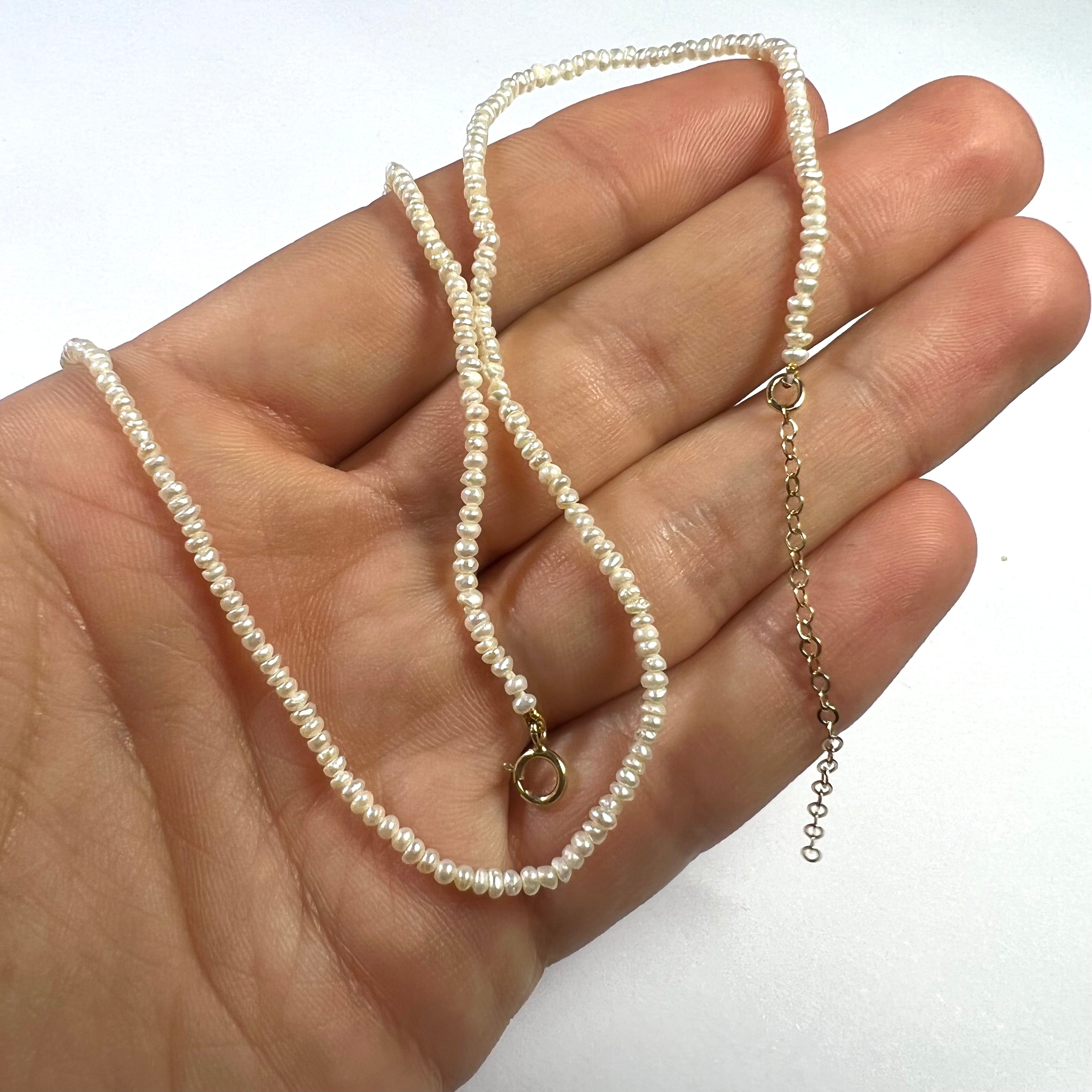 Seed Pearl 16" 14K Yellow Gold Necklace