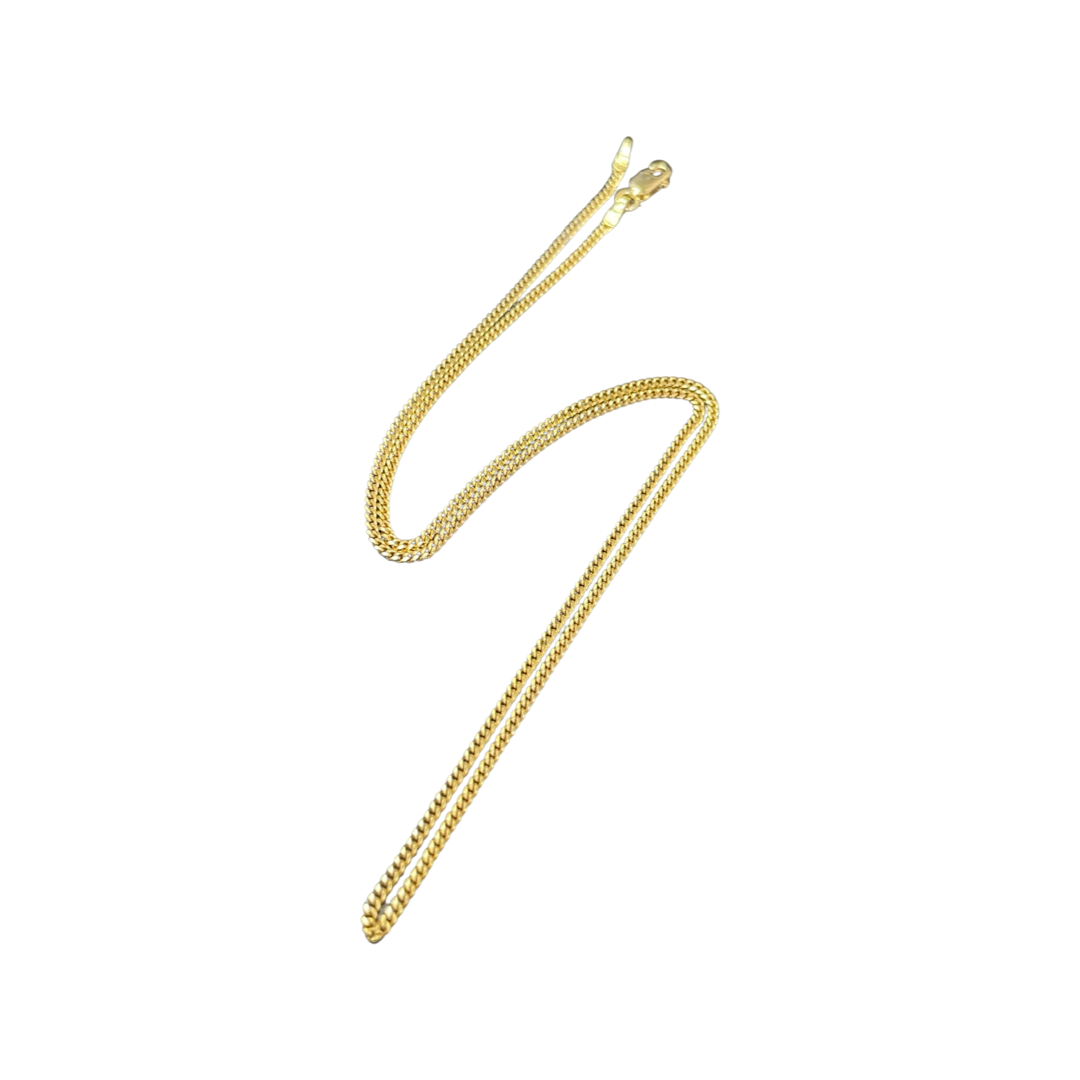16” 1.5mm Solid 14K Yellow Gold Cuban Curb Chain