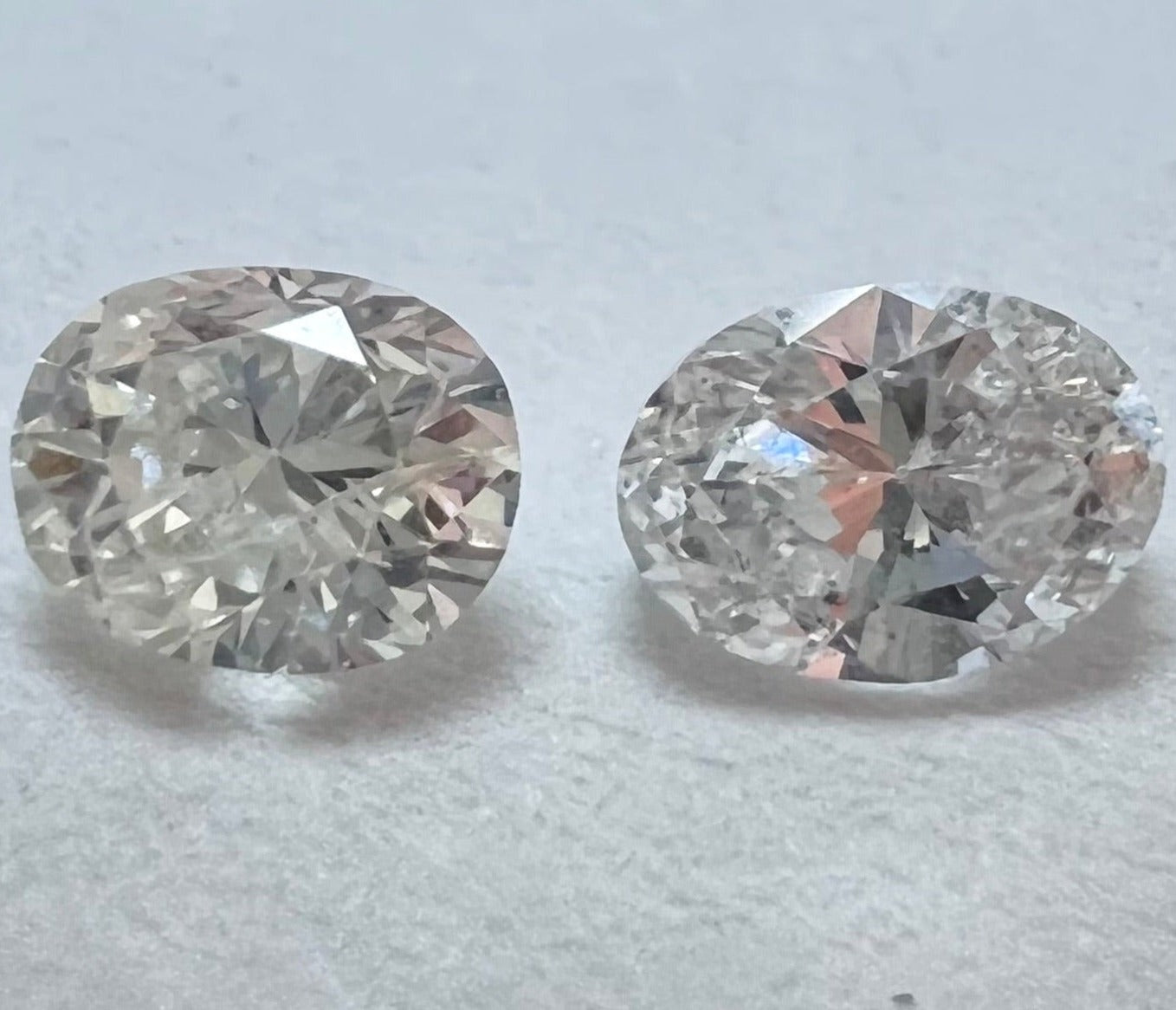 .56CTW Pair of Natural Oval Cut Diamonds SI2 K-M Natural and Earth mined