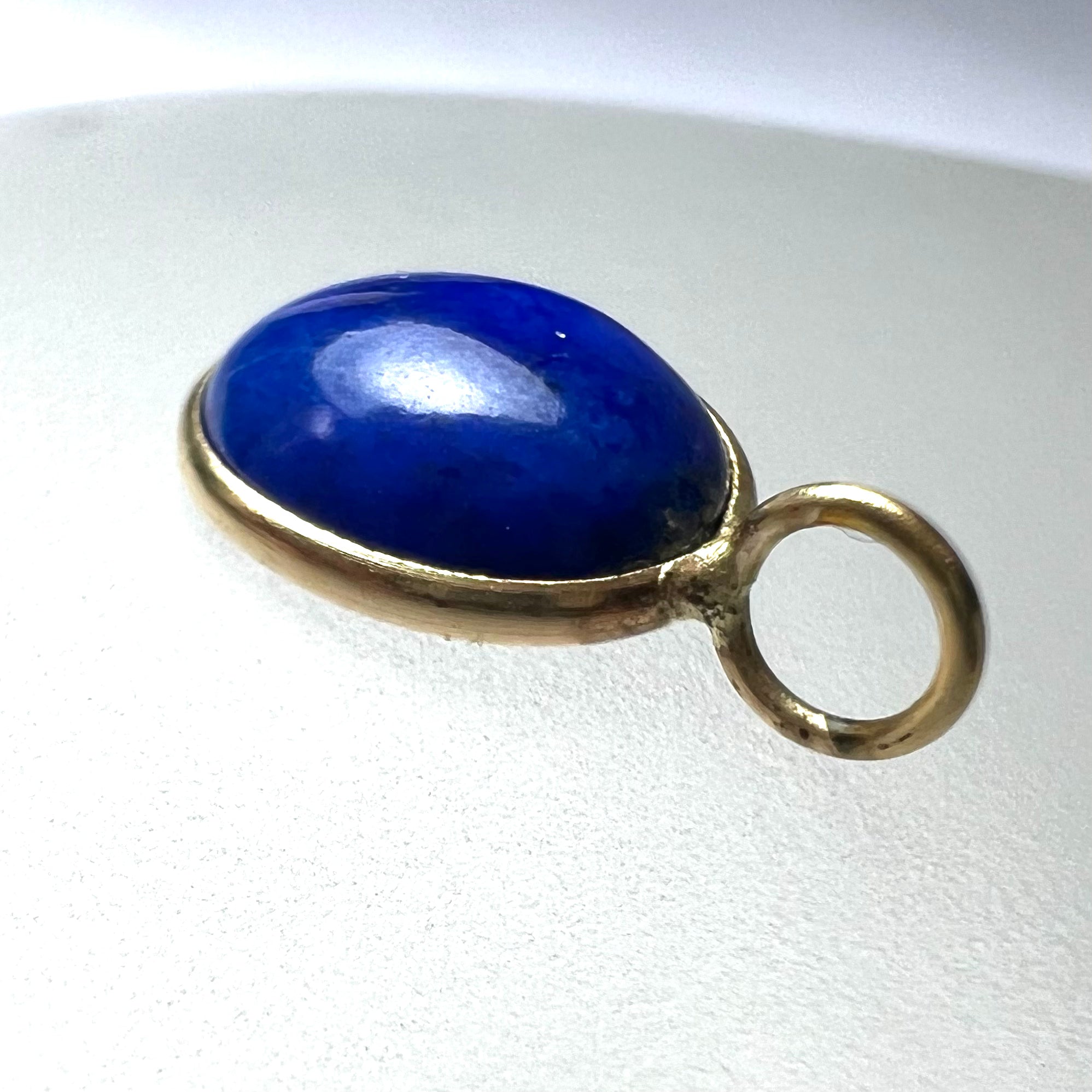 14k Lapis Yellow Gold Pendant Charm 15x9mm