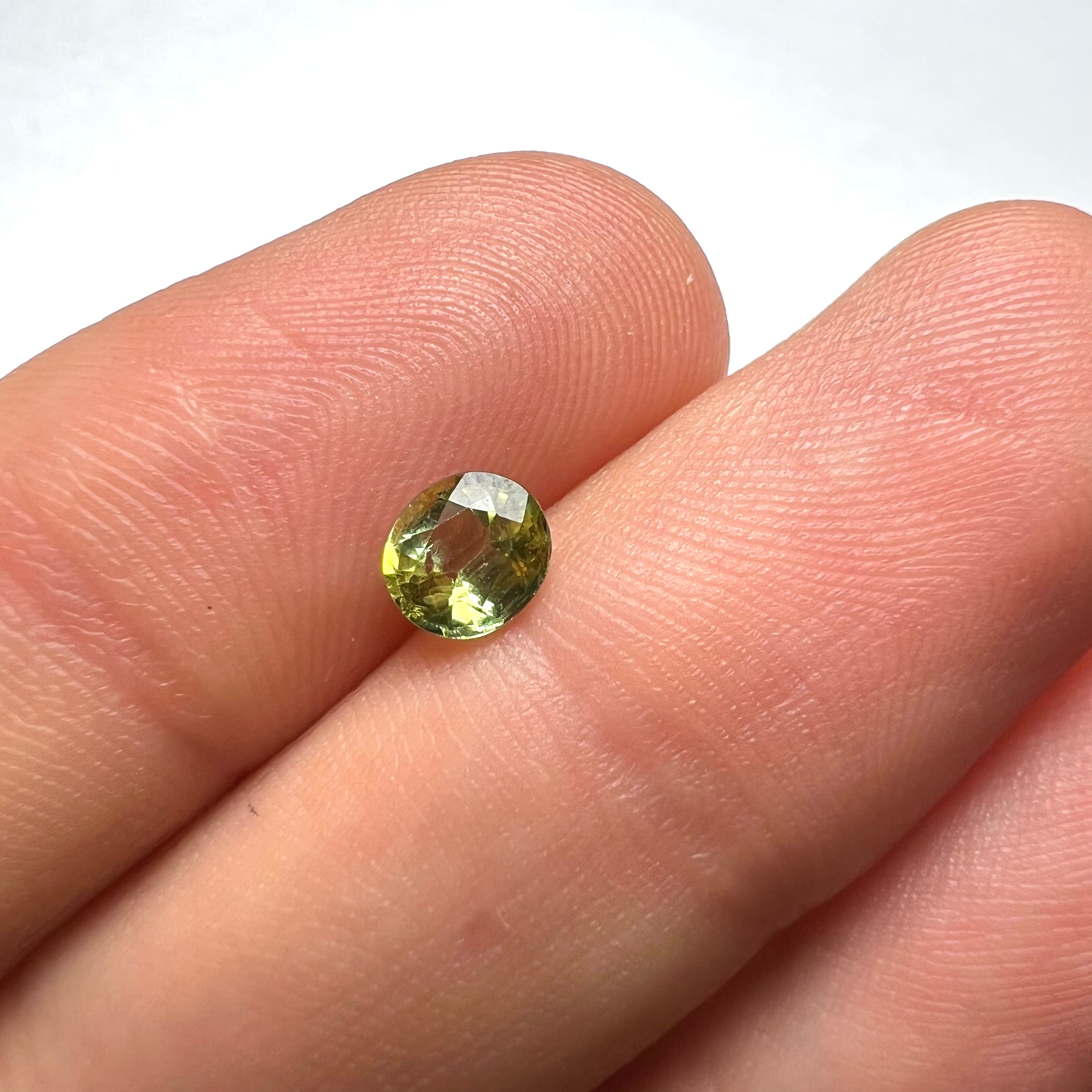 .74CT Loose Round Green Sapphire 5x4.5x3mm Earth mined Gemstone