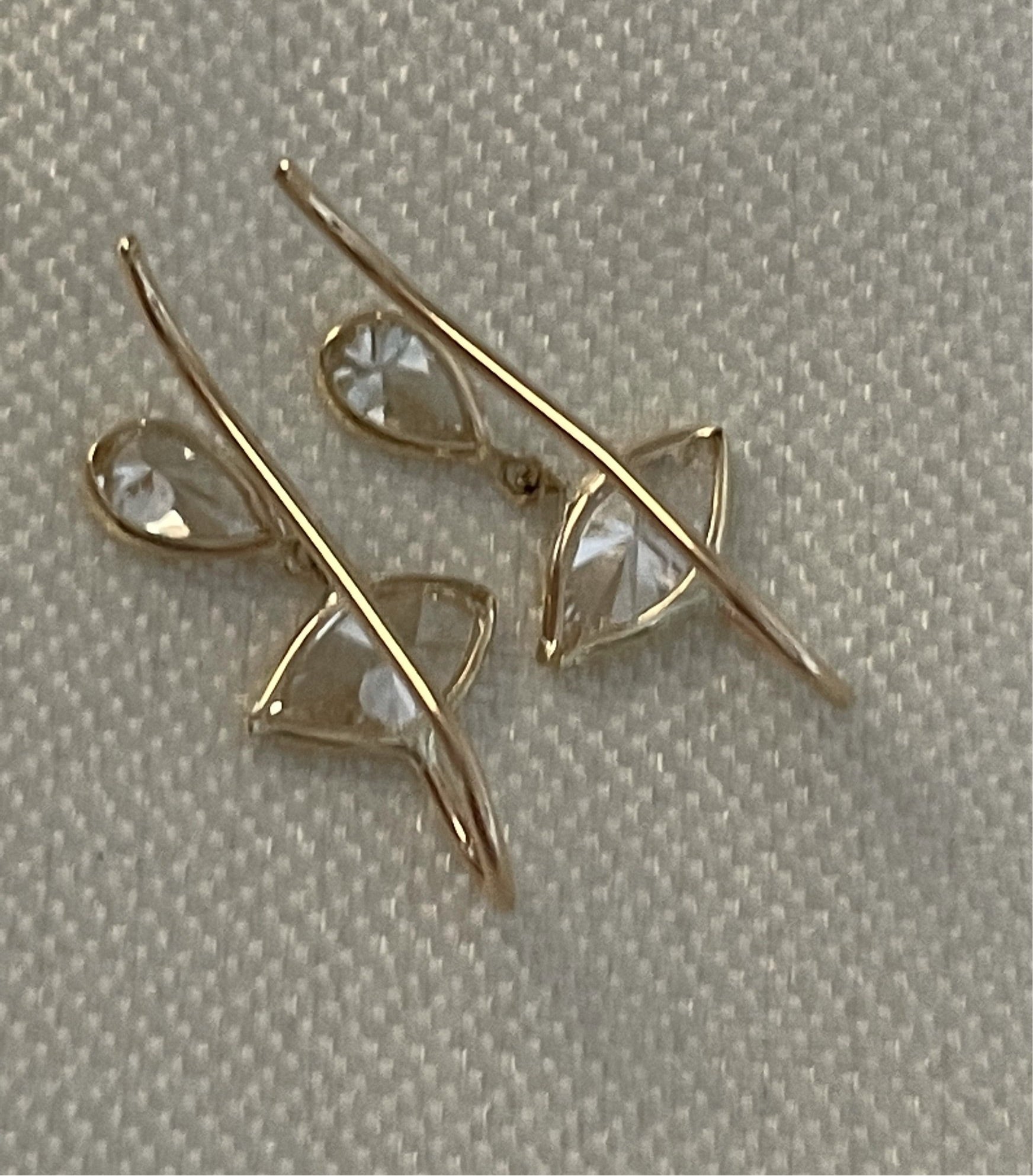 Marquis and Pear Diamond 14K Gold Earrings