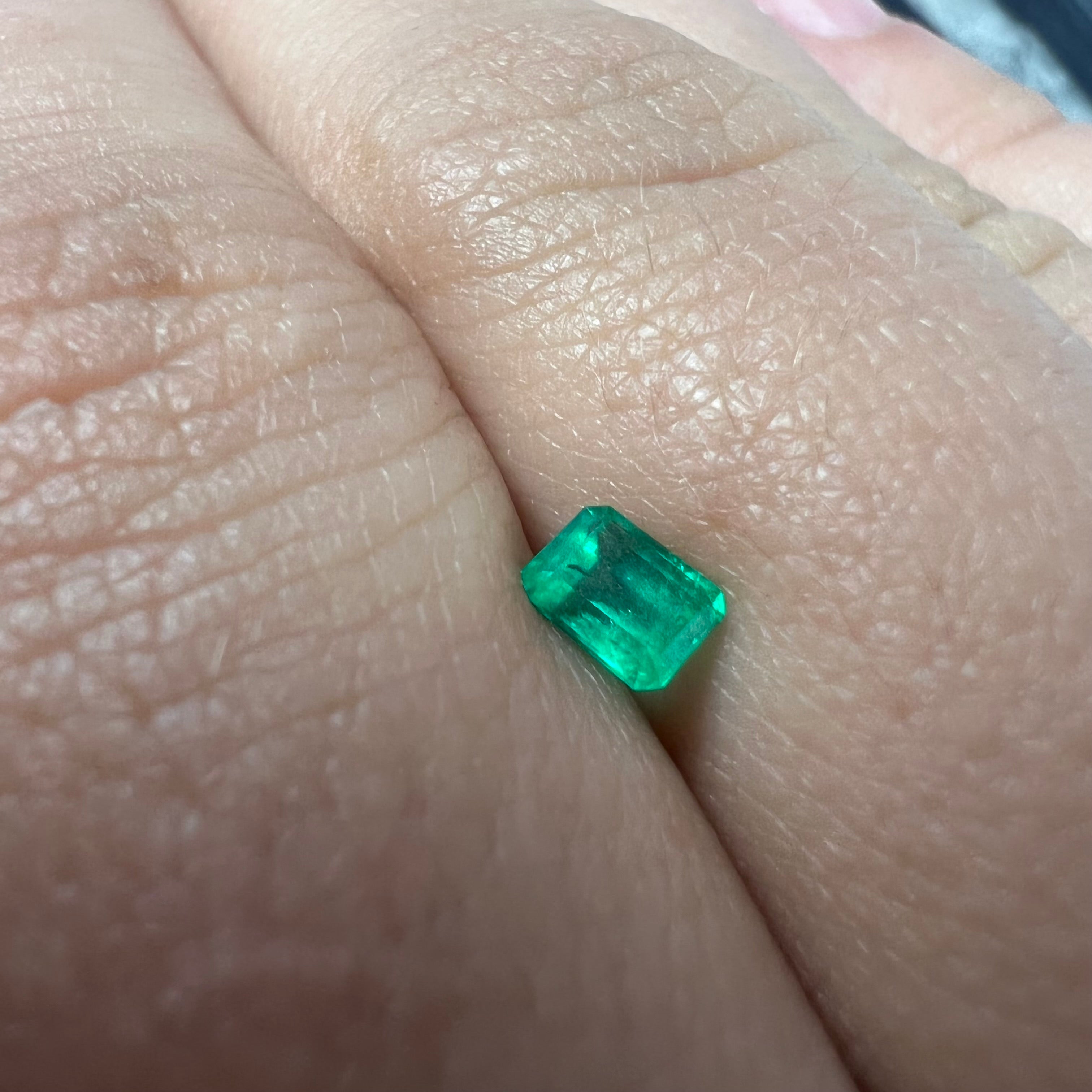 .35CT Loose Natural Colombian Emerald Cut 4.66x3.49x2.82mm Earth mined Gemstone
