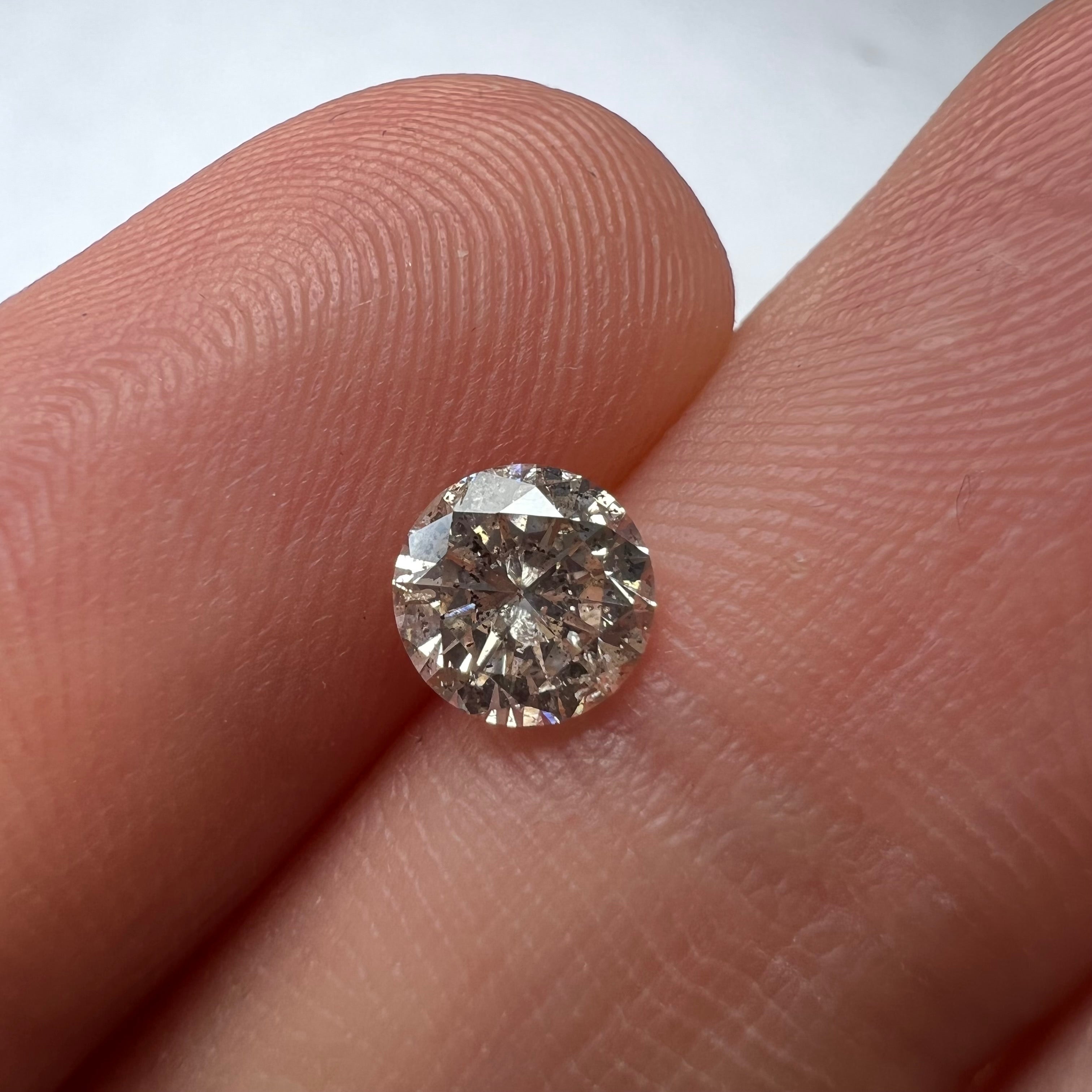 .30CT Brilliant Round Diamond Light Champagne I1 5.35x3.33mm Natural Earth mined