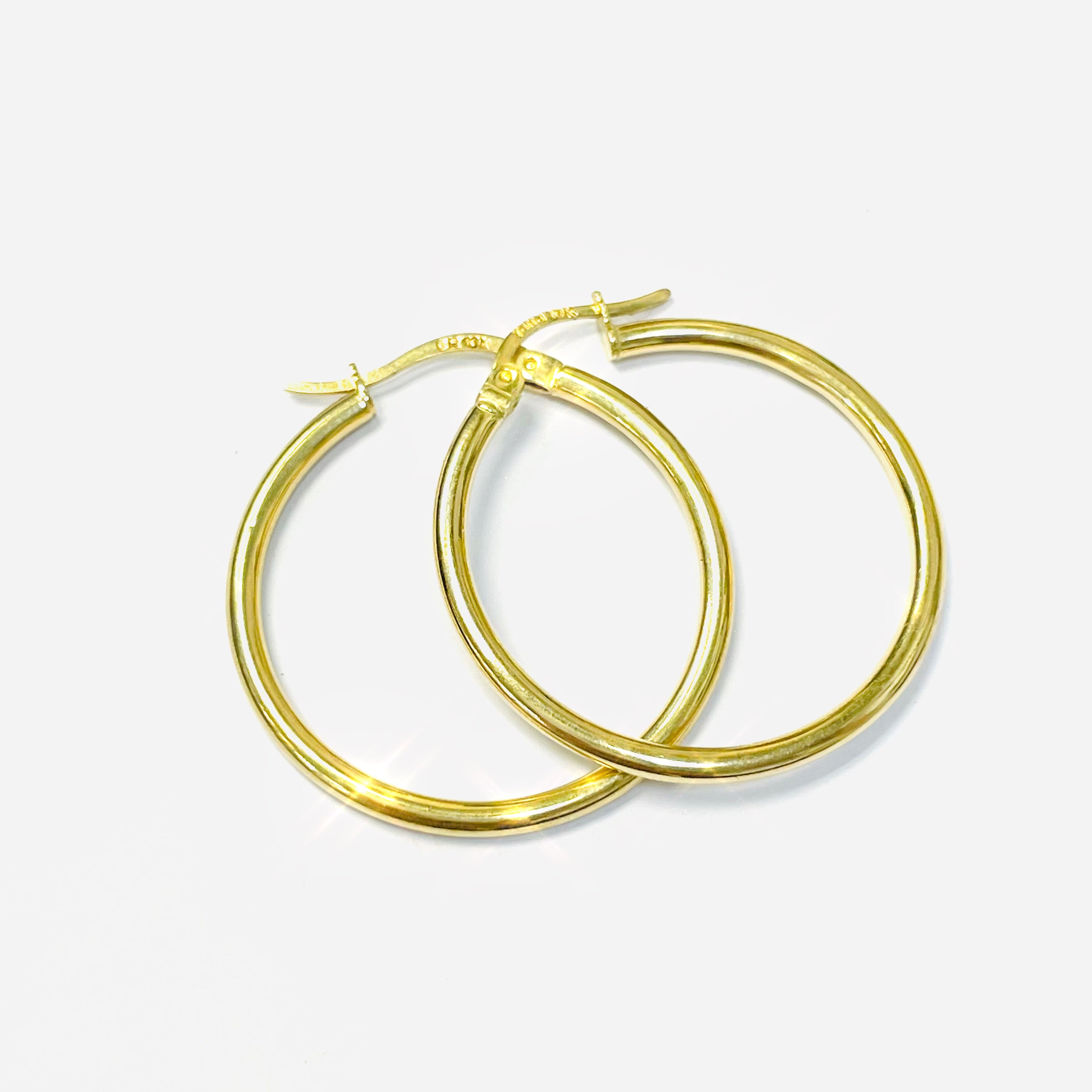 1.2” 2mm 10K Yellow Tube Hoop Earrings