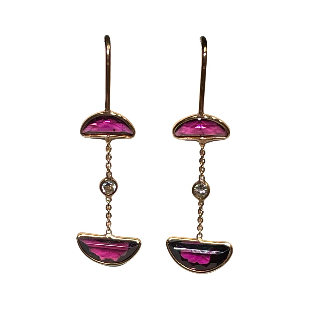 Garnet Diamond Earrings