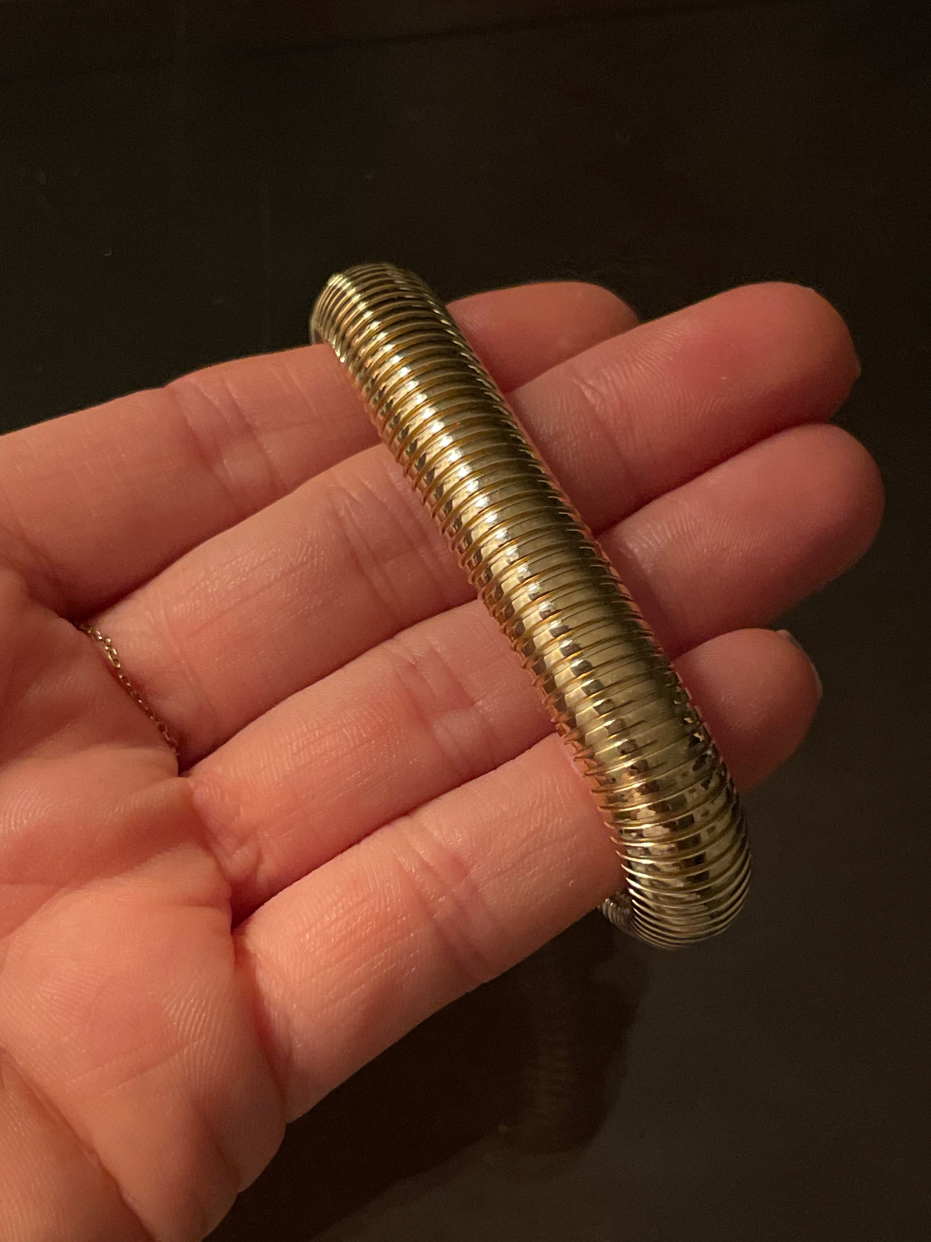 14K Yellow Gold 11mm  7” Tubogas Bracelet