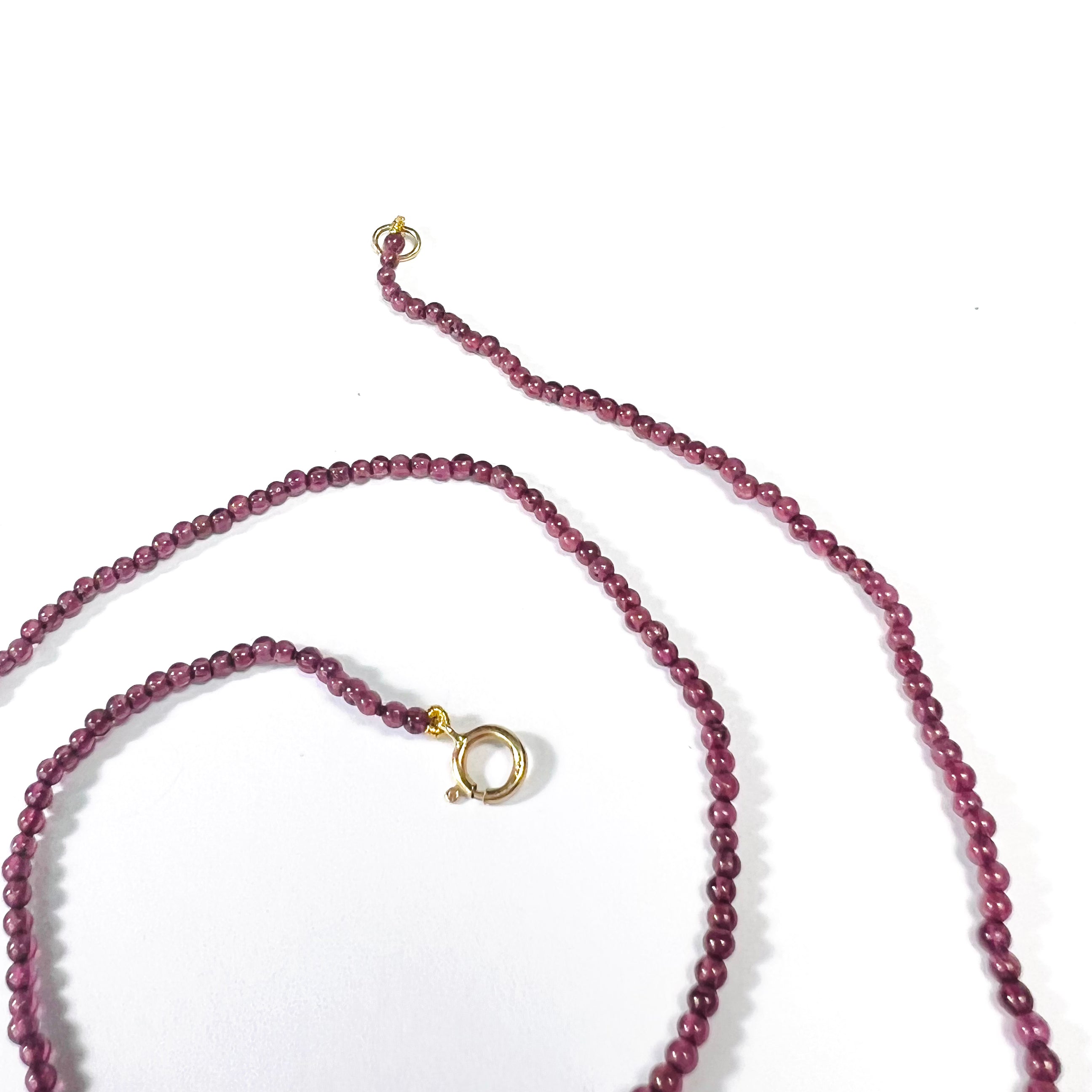Cute! Red Garnet Necklace in 14K Clasp 16"
