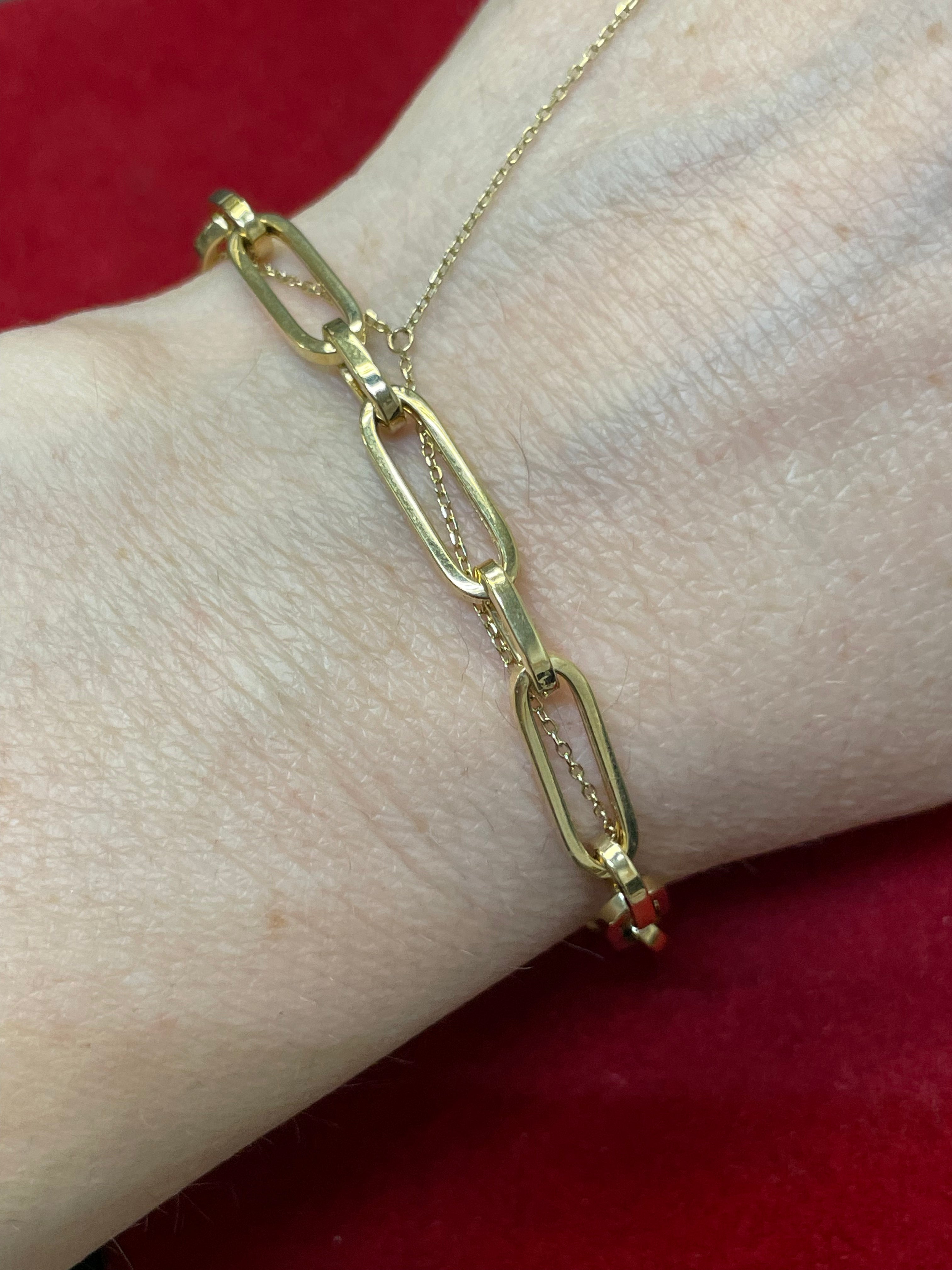 7.5” 6mm 14K Yellow Gold Paperclip Link Bracelet