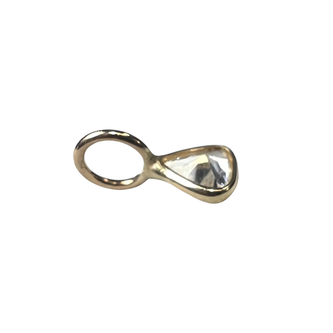 .16ct Trillion Cut Dimond Charm 14K Yellow Gold