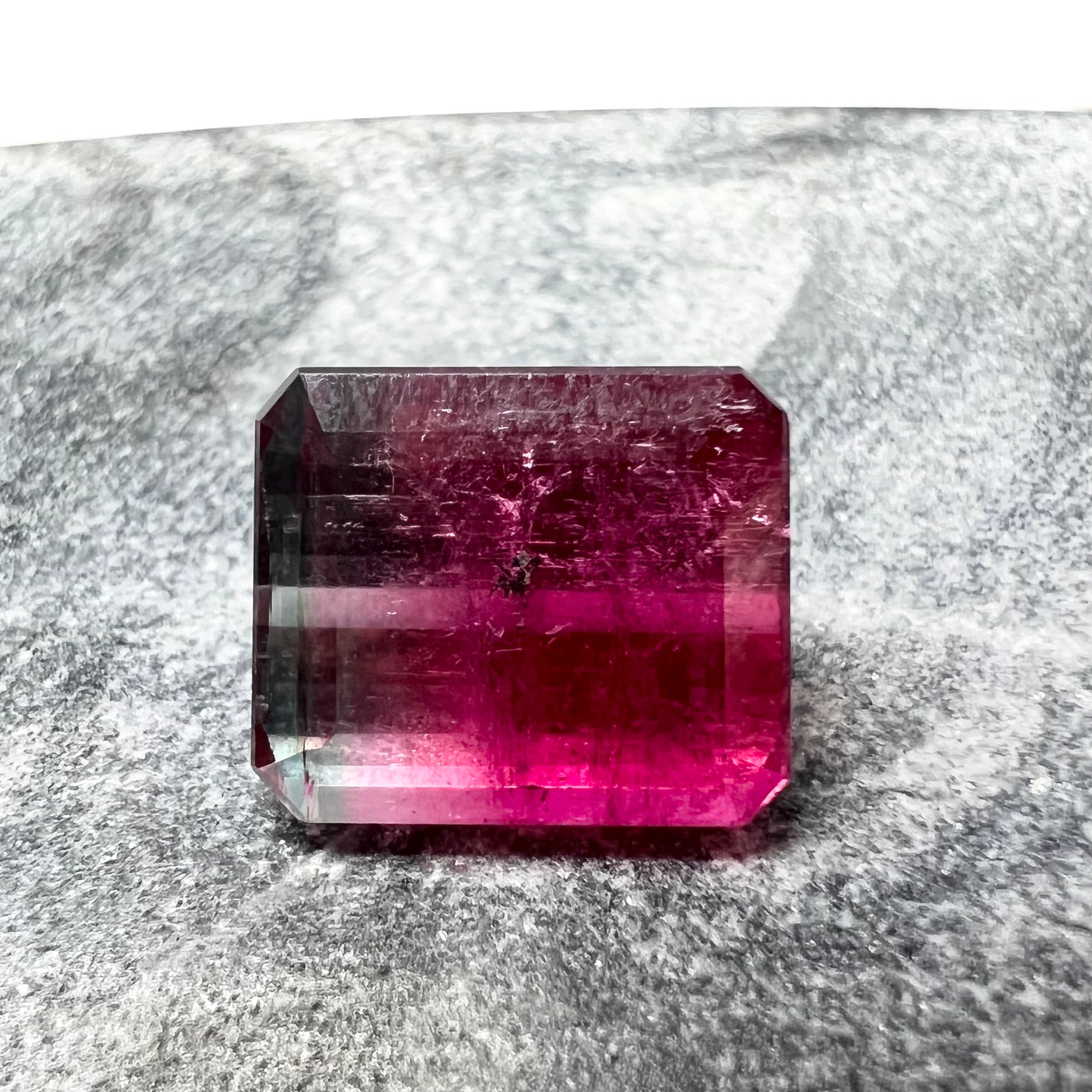 6.45CTW Natural Emerald Cut Tourmaline 11.46x9.71mm Earth mined Gemstone